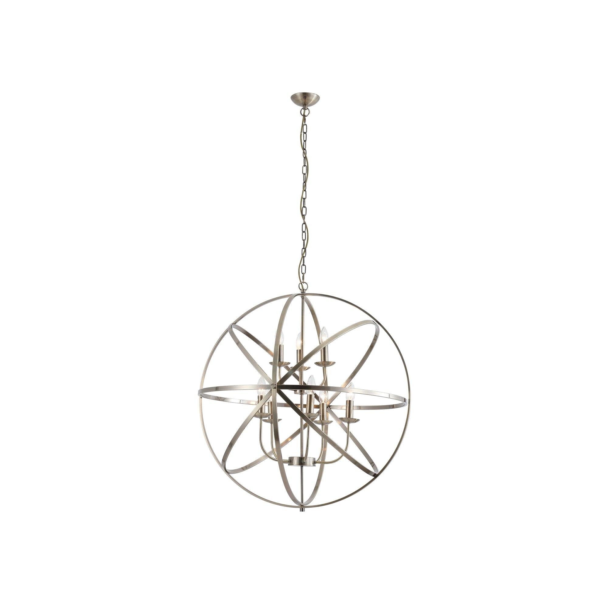 Orbit 8Lt Pendant, Antique Brass Metal
