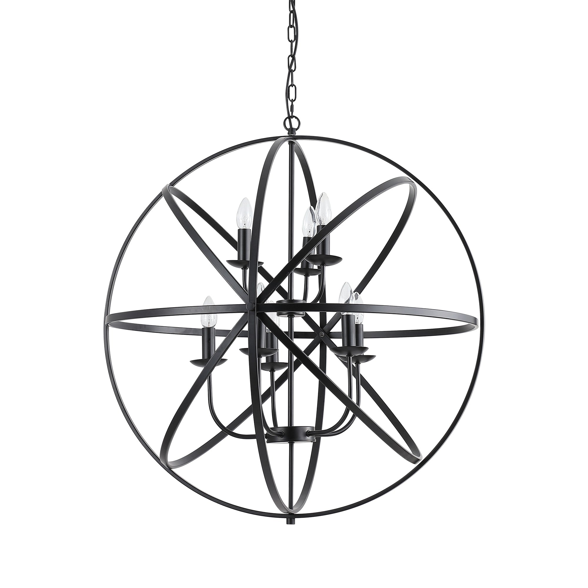 Orbit 8Lt Pendant, Matt Black  Metal