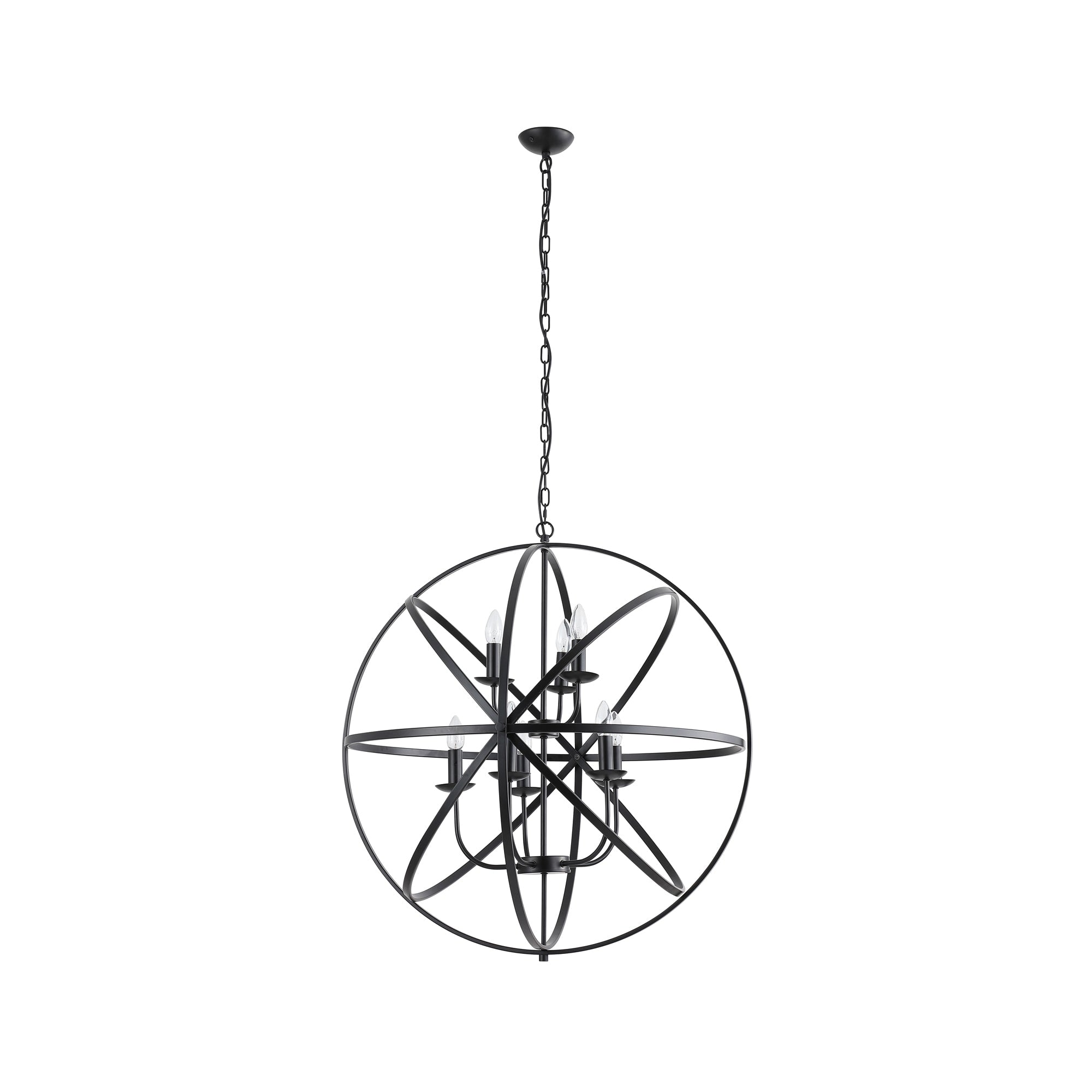Orbit 8Lt Pendant, Matt Black  Metal