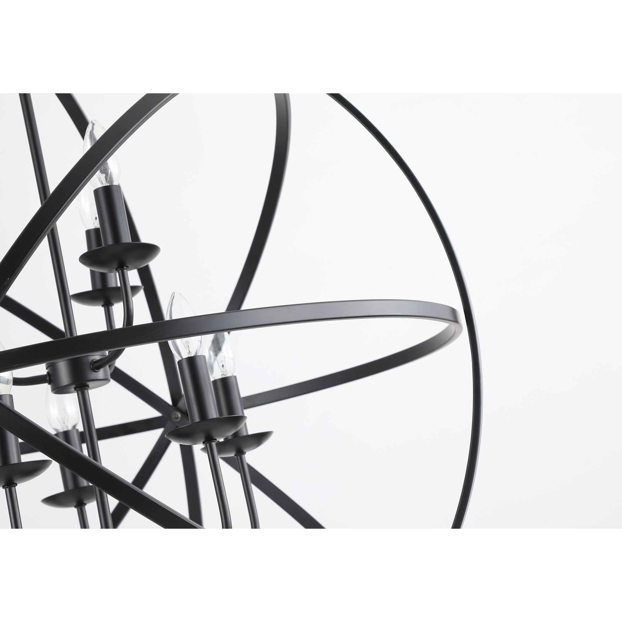 Orbit 8Lt Pendant, Matt Black  Metal