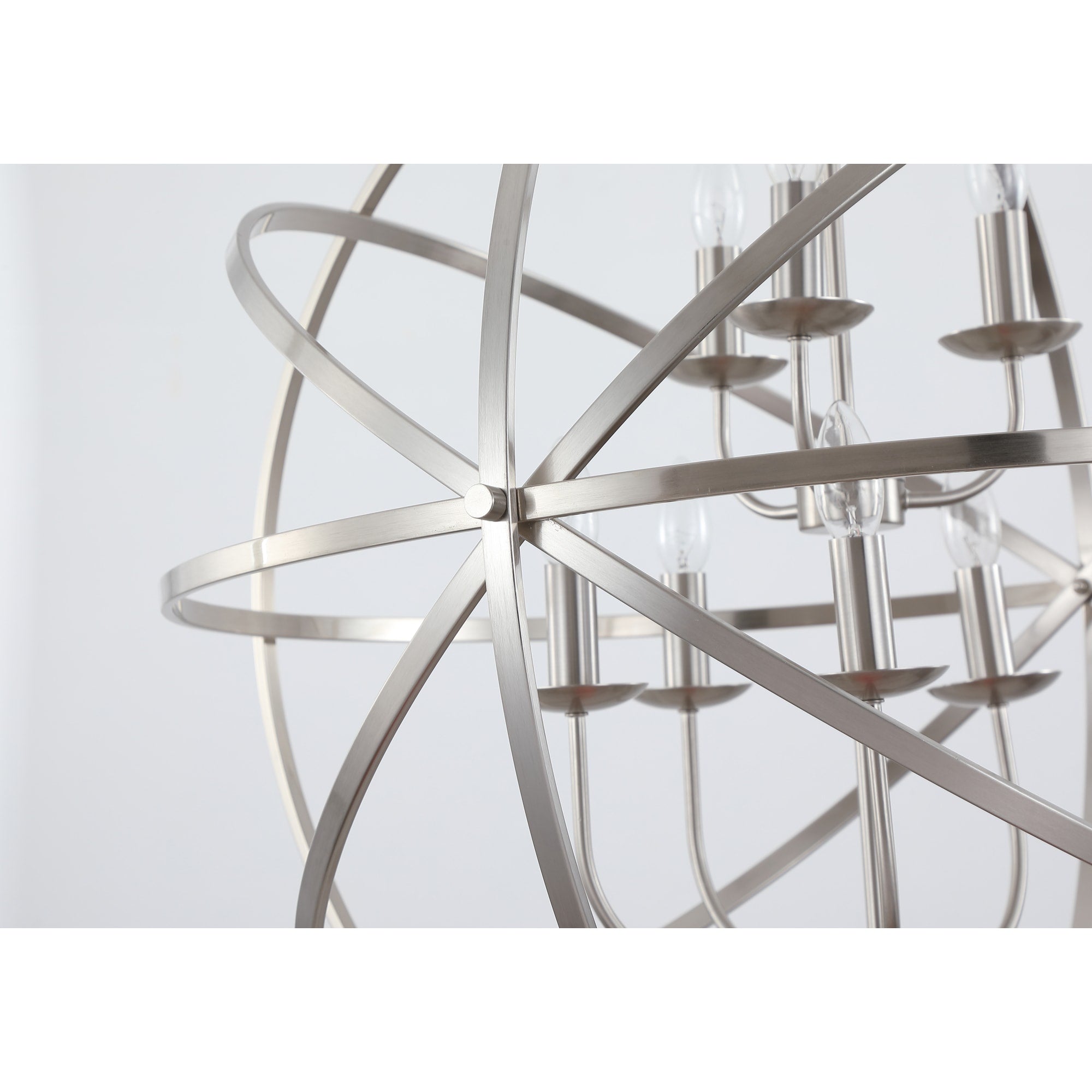 Orbit 8Lt Pendant, Satin Silver Metal