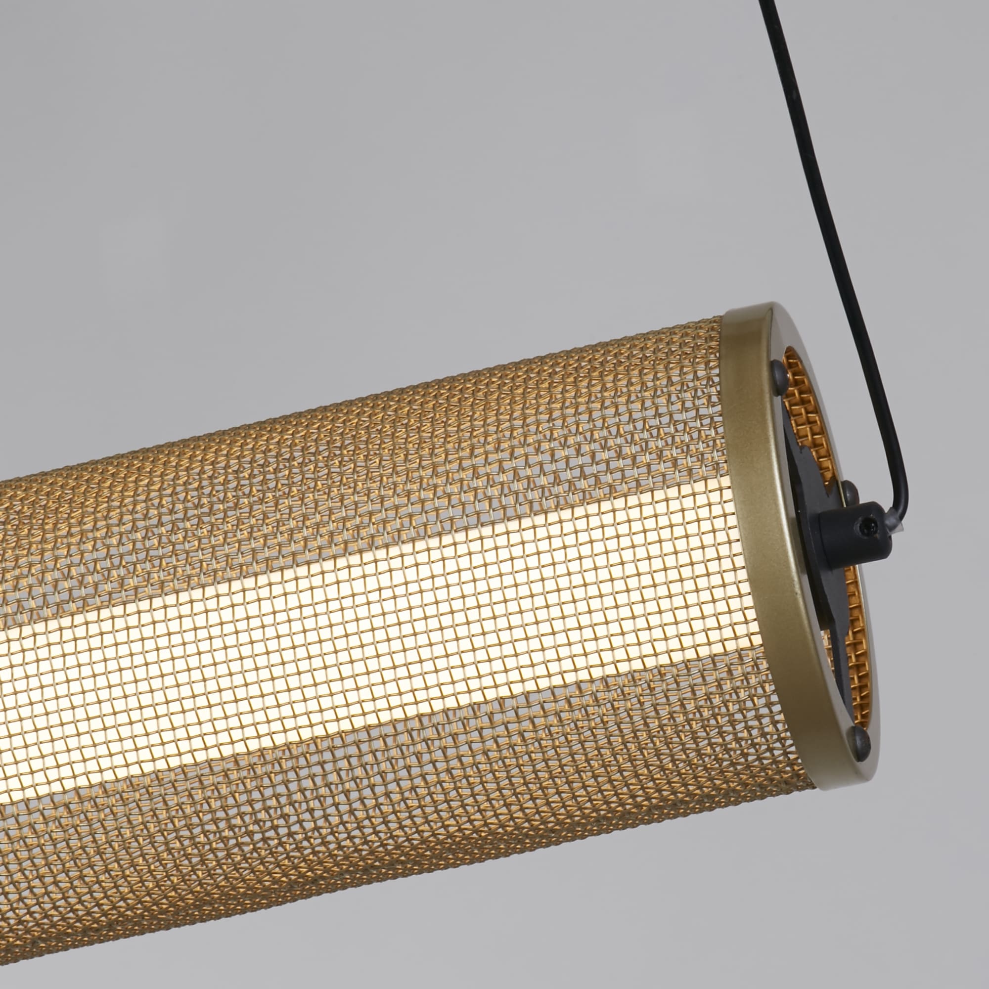 Thread LED Pendant Gold Mesh and Matt Black