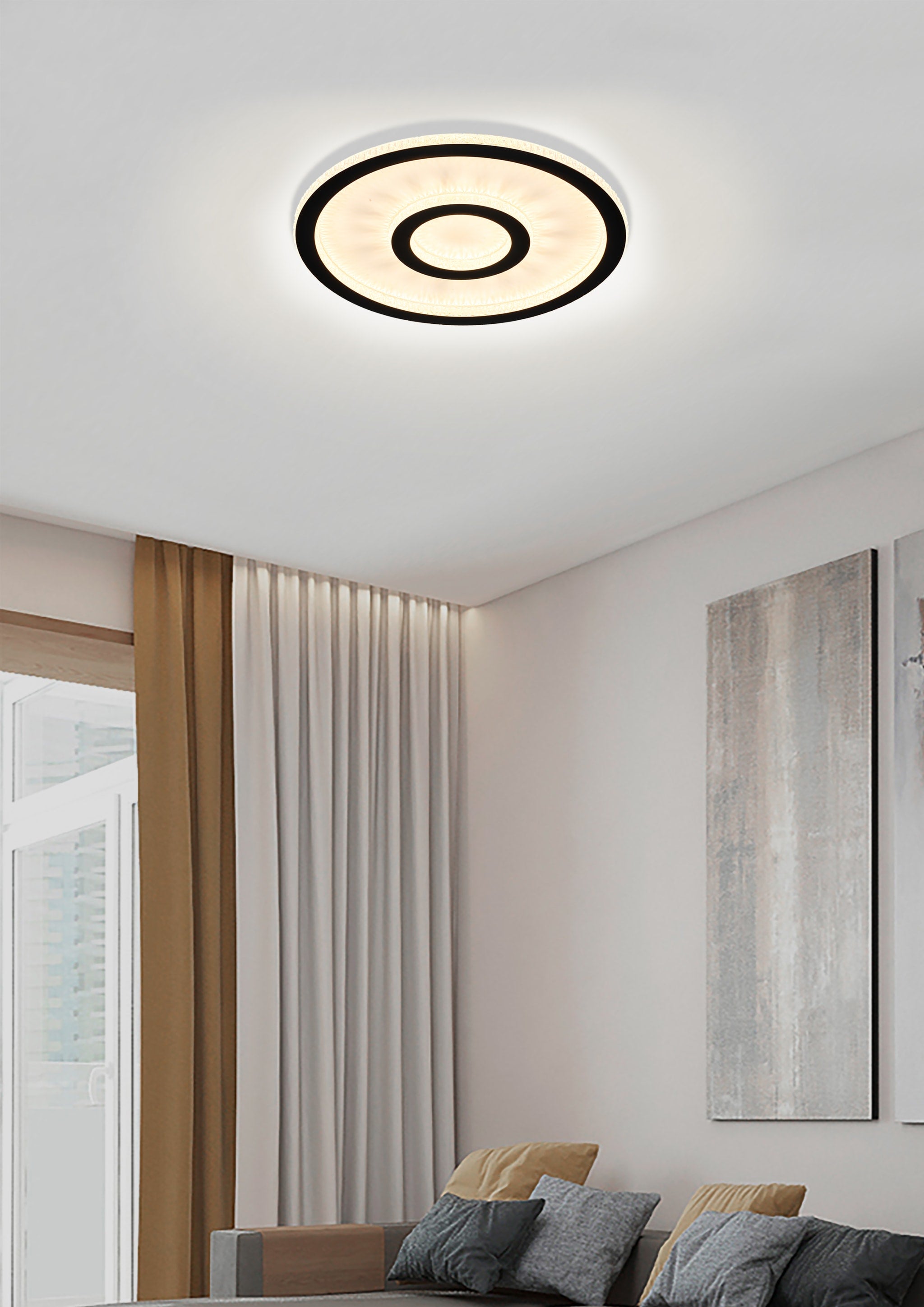 Roundel LED Flush, Matt Black