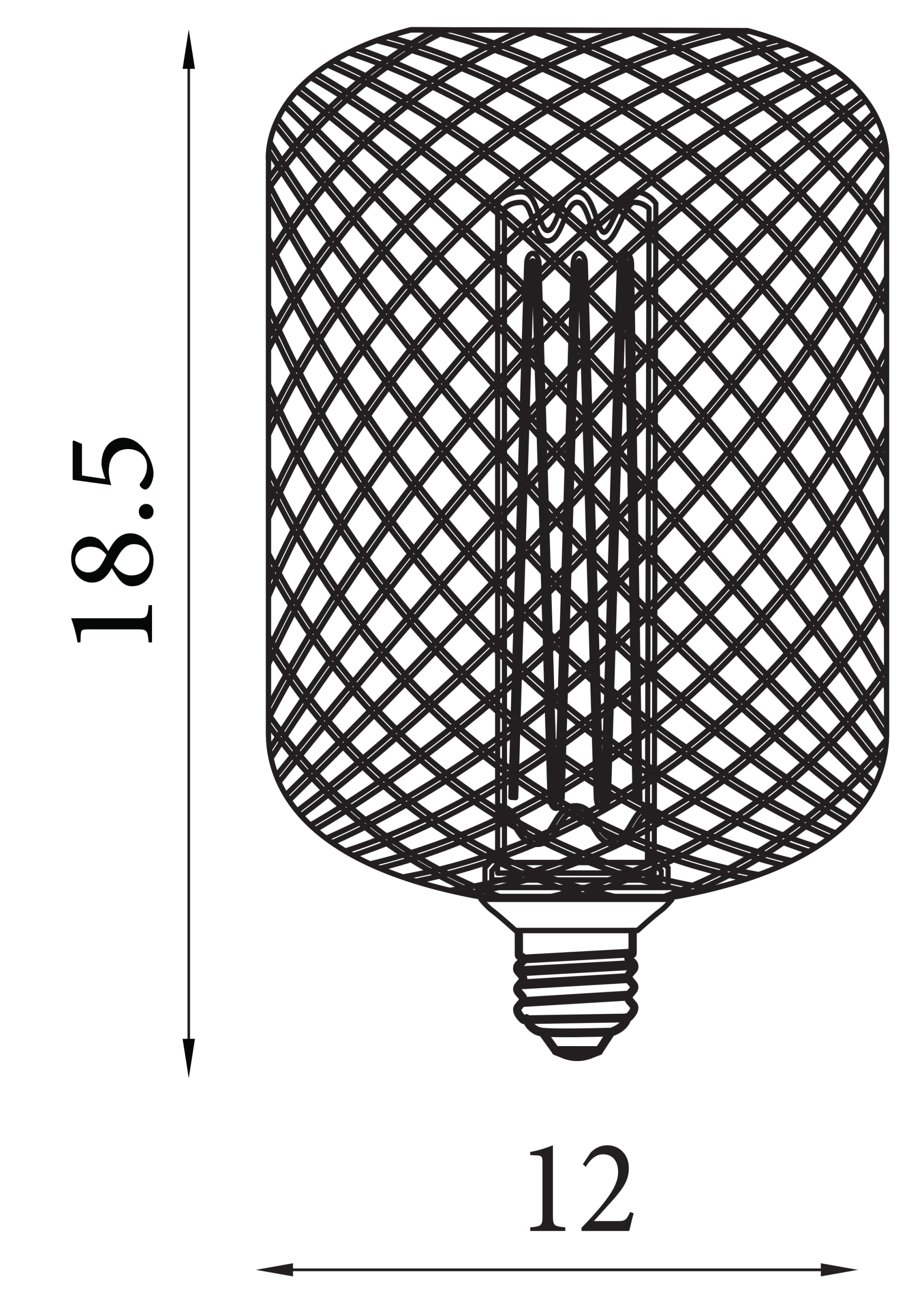 Wire Mesh Effect Drum Lamp - Black Metal