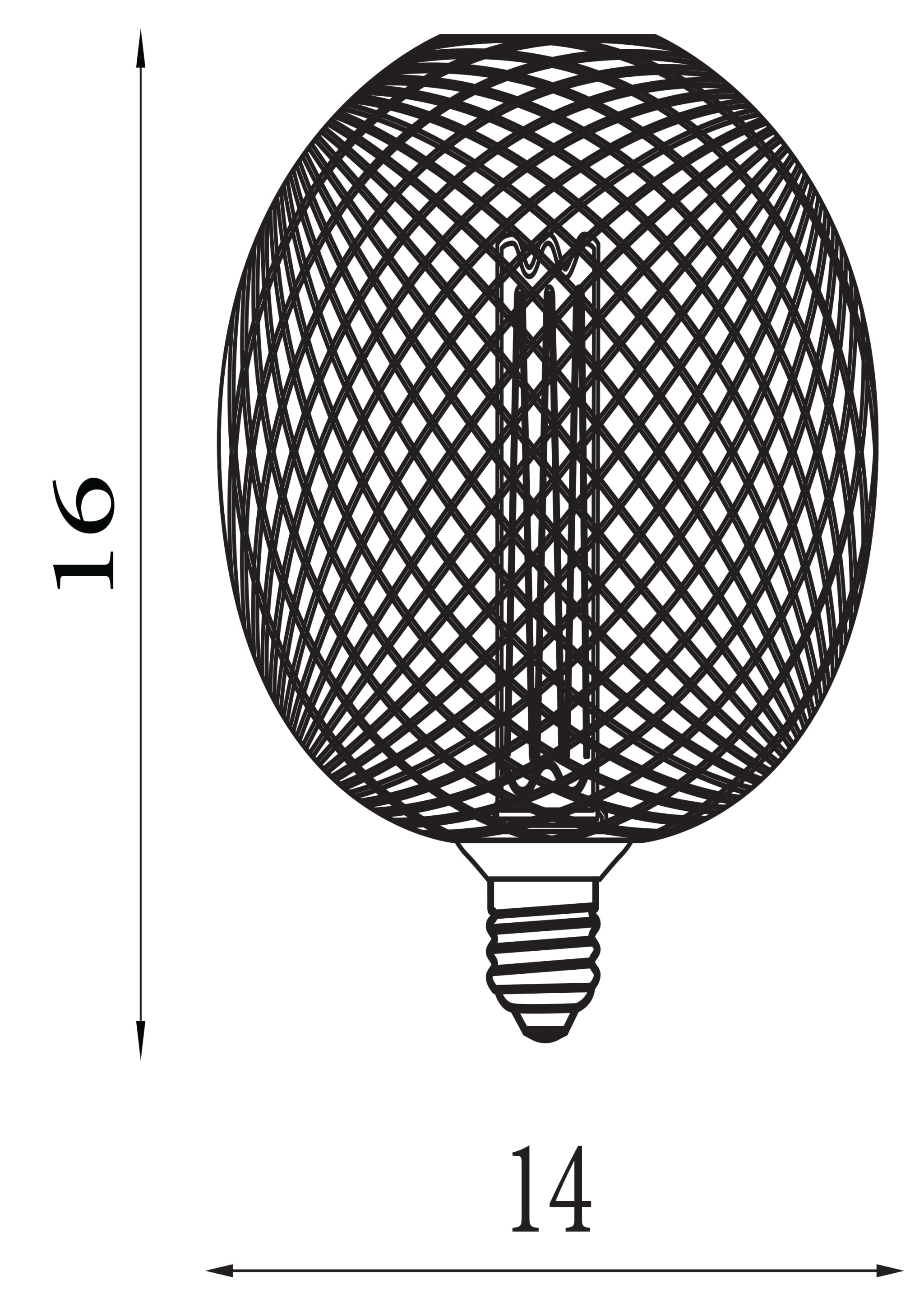 Wire Mesh Effect Globe Lamp - Black Metal