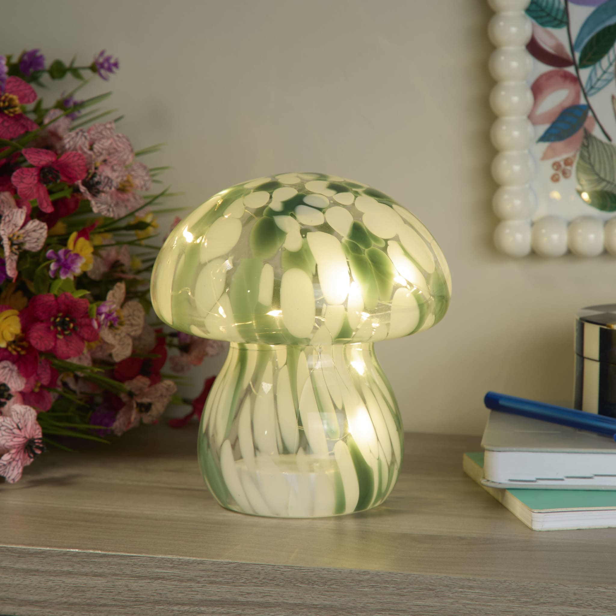 Amelia LED Green Mushroom Lamp