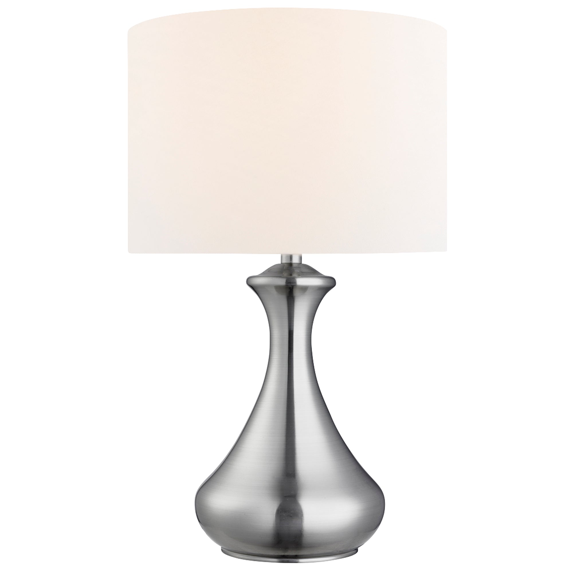 Touch Table Lamp - Metal & Fabric Satin Silver 3