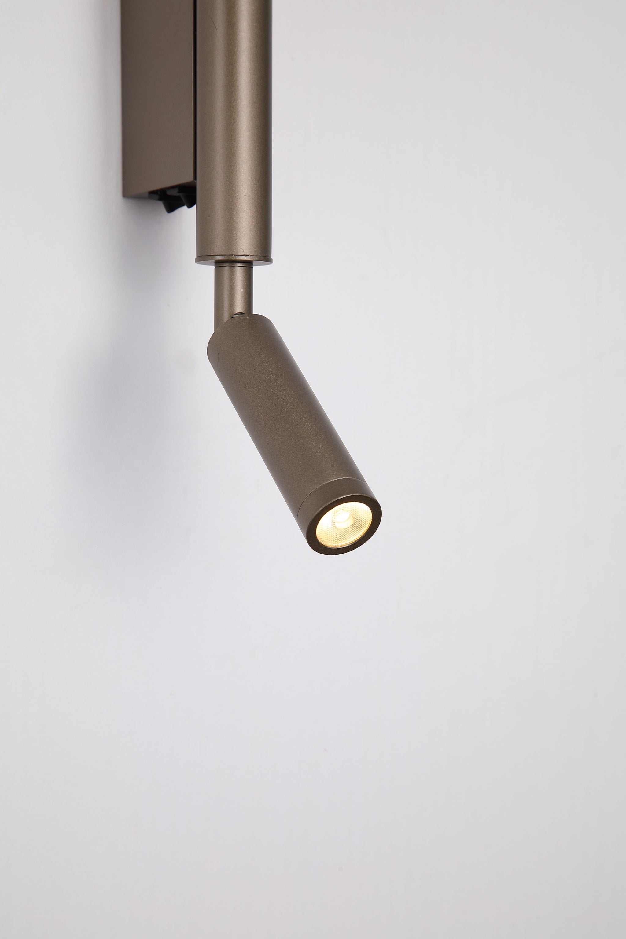 Architect LED Wall Light with Reading Arm, Latte Metal