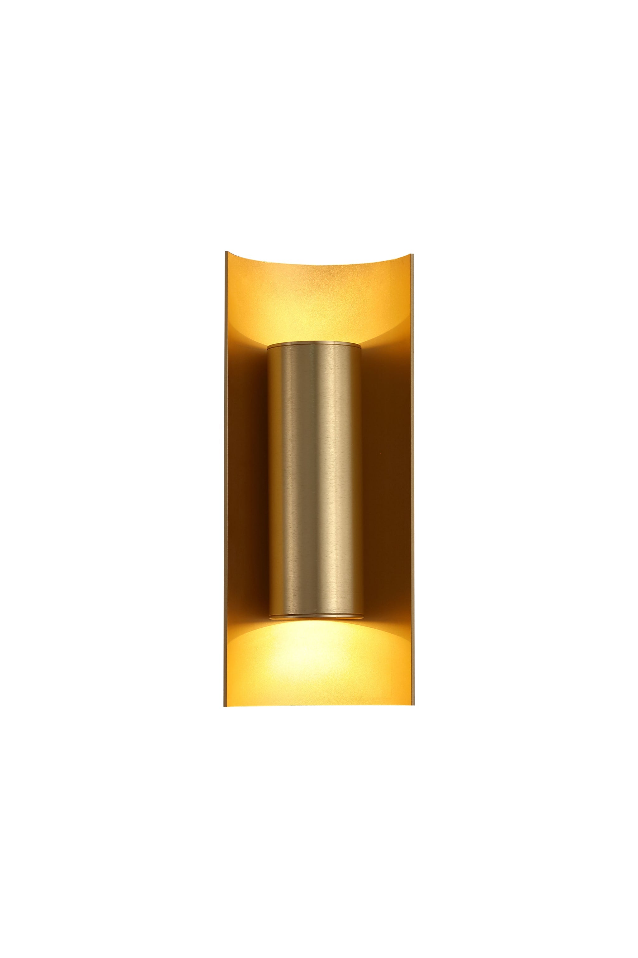 Roll 2Lt Wall Light, Gold Metal
