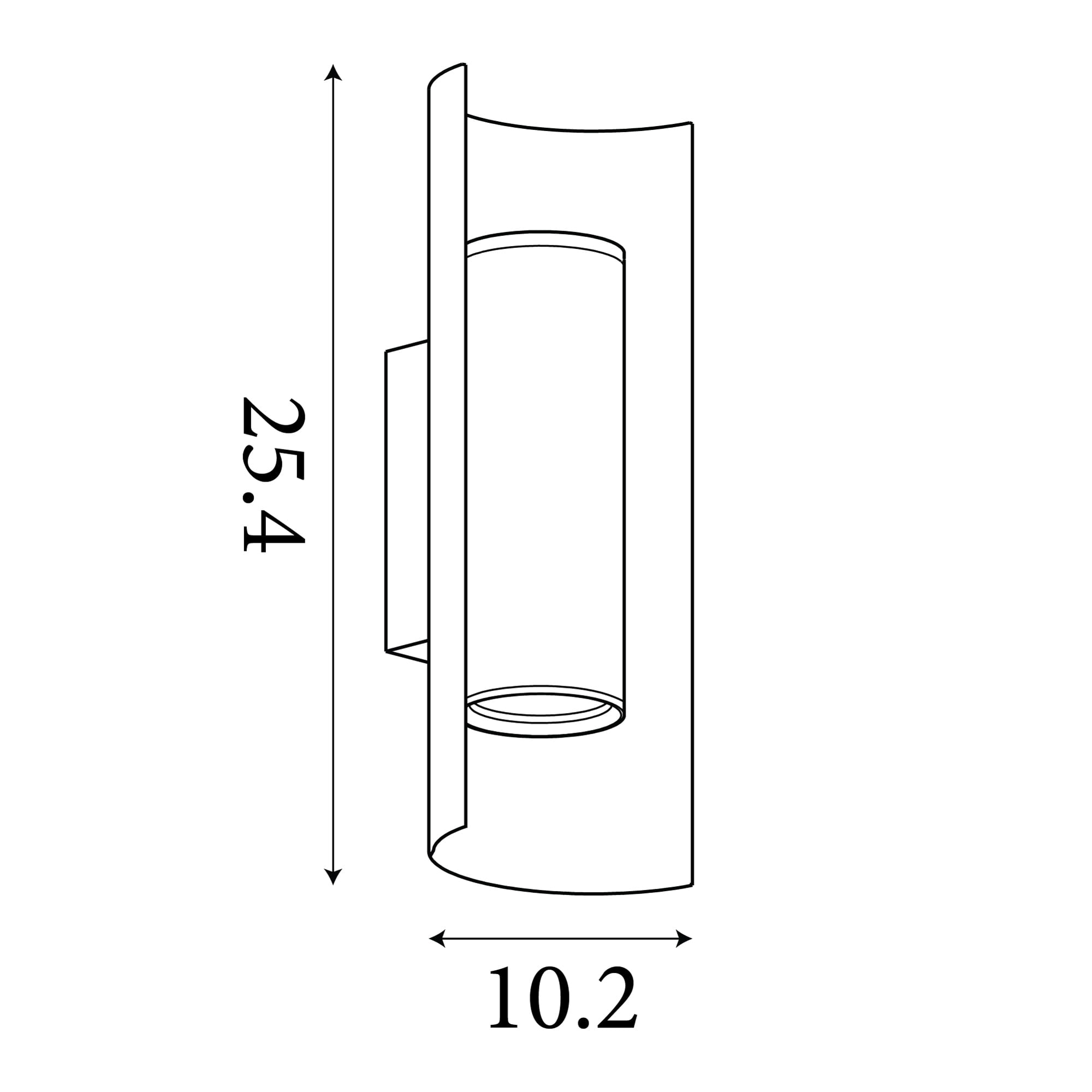 Roll 2Lt Wall Light, Gold Metal