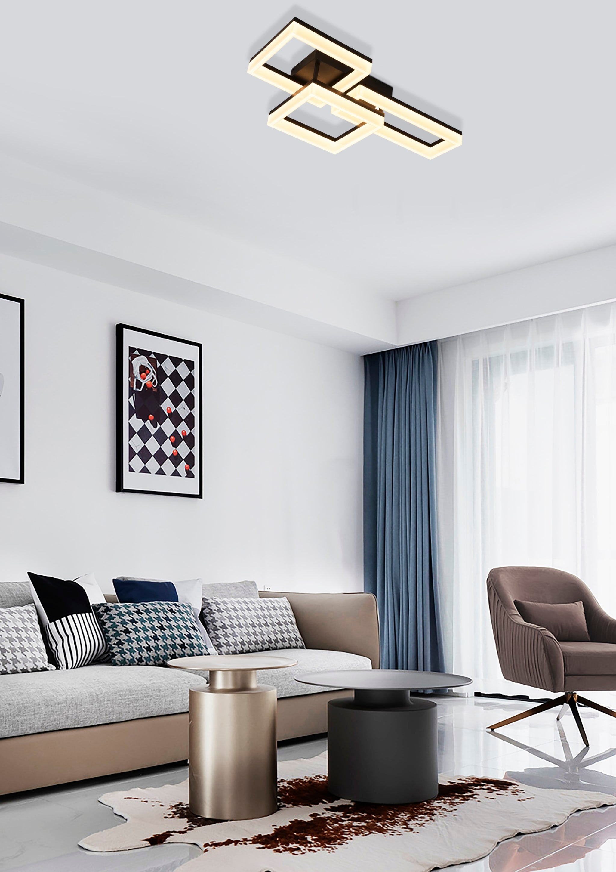 Wall Art II LED Flush, Matt Black