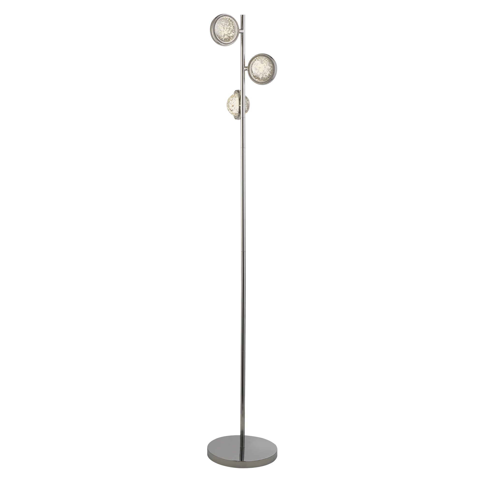 Quartz  Floor Lamp - Chrome & Bubble Glass