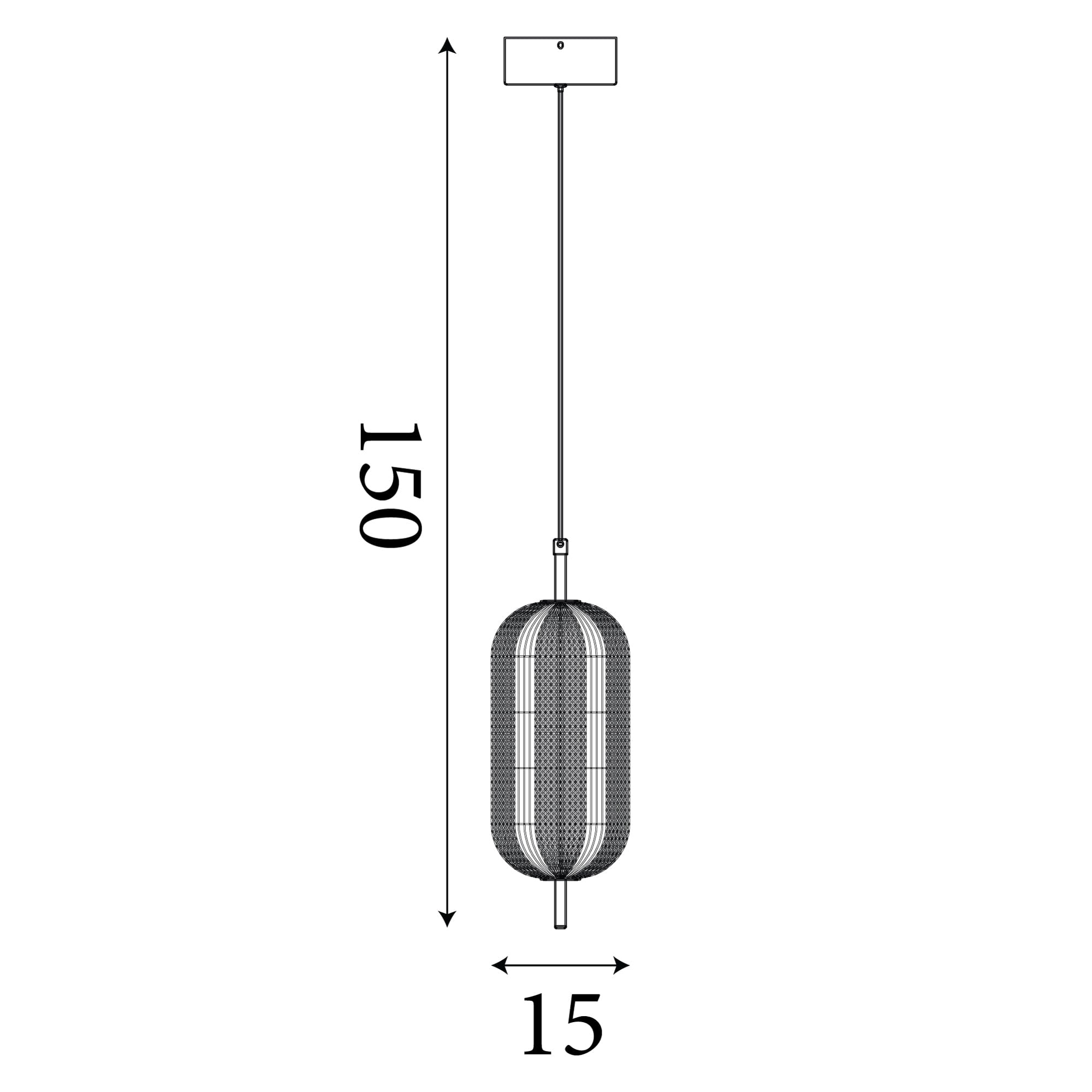 Capsule LED Pendant, Satin Brass Metal and Acrylic Shade