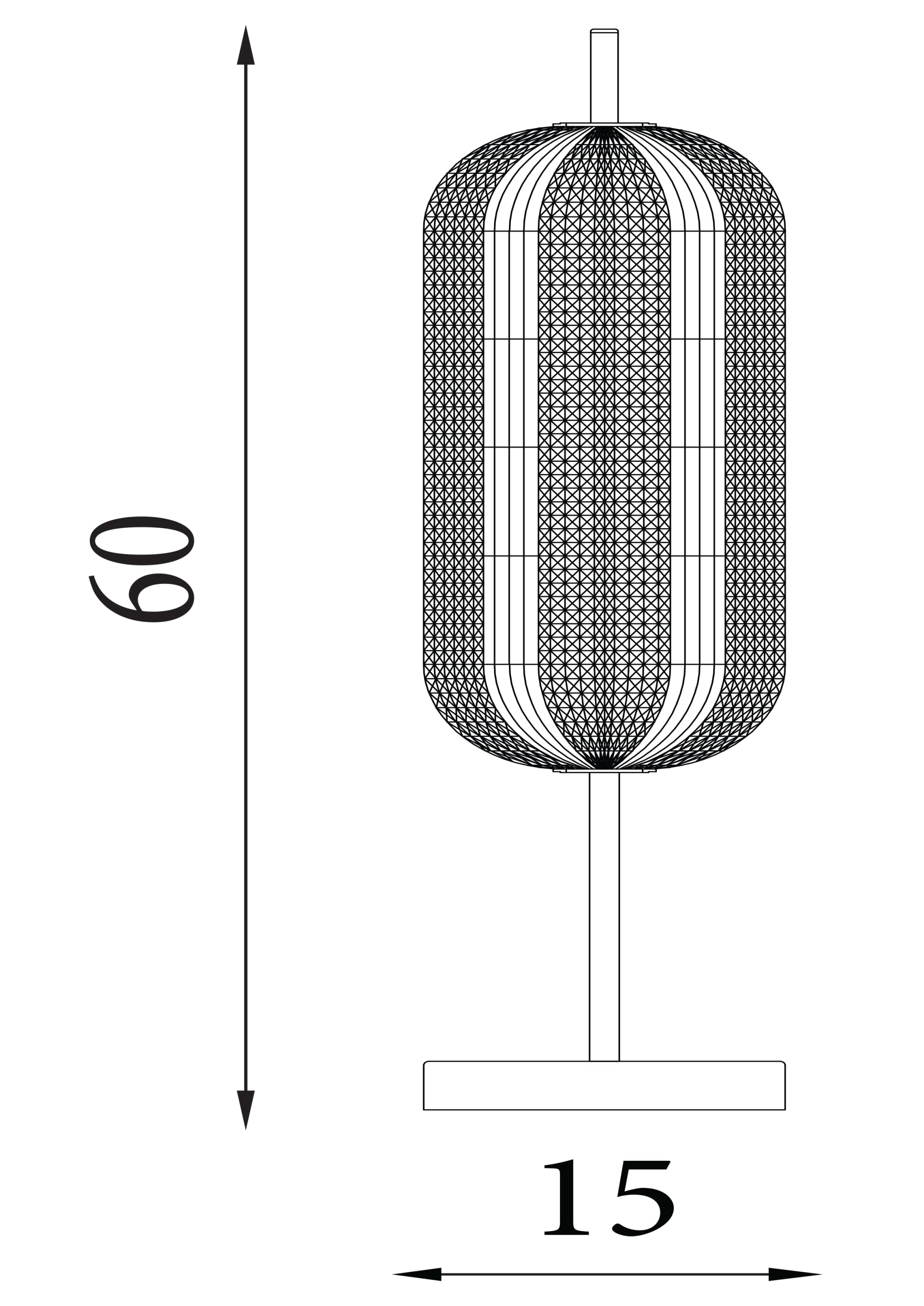 Capsule LED Table Lamp, Satin Brass Metal and Acrylic Shade