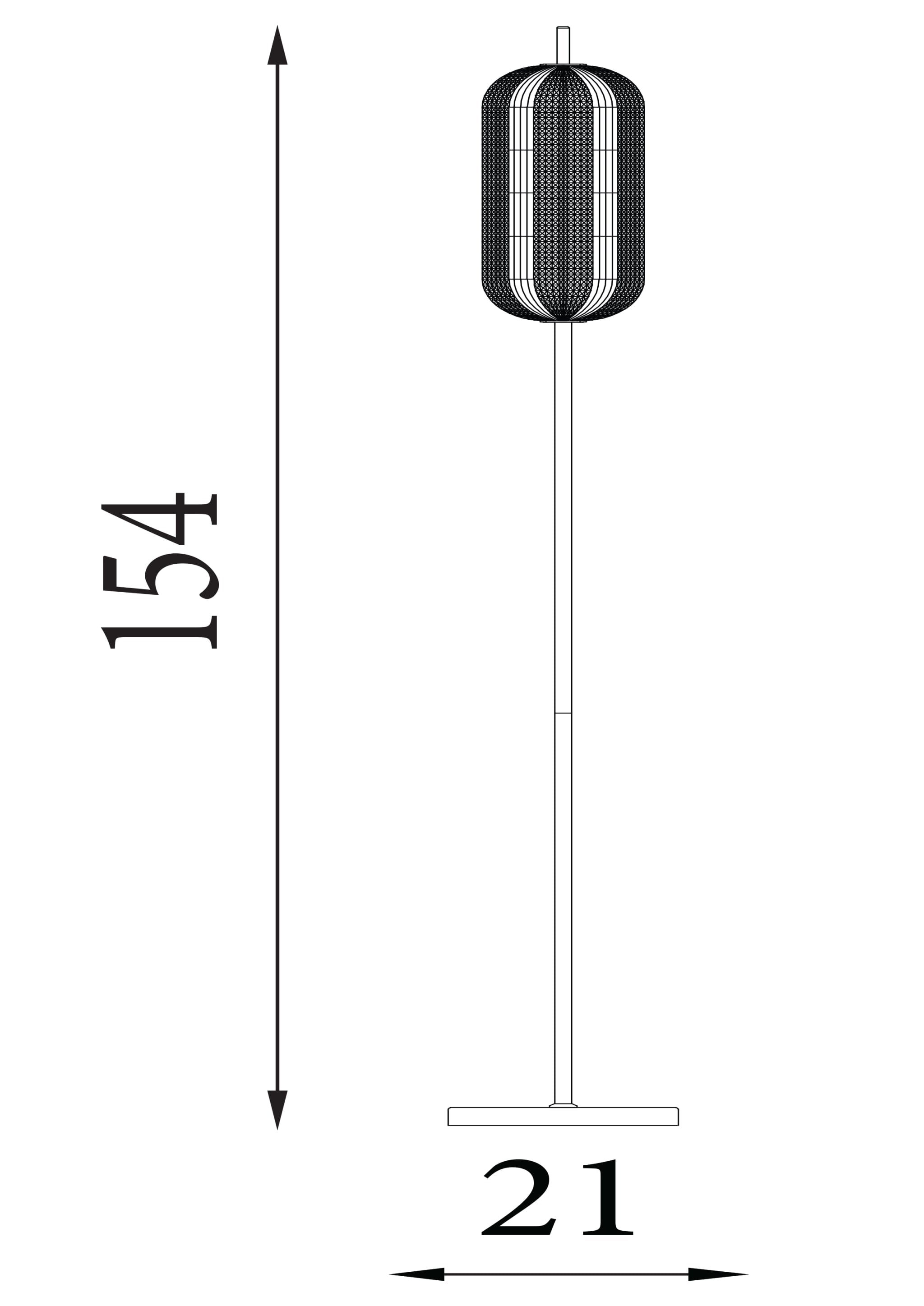 Capsule LED Floor Lamp, Satin Brass Metal and Acrylic Shade