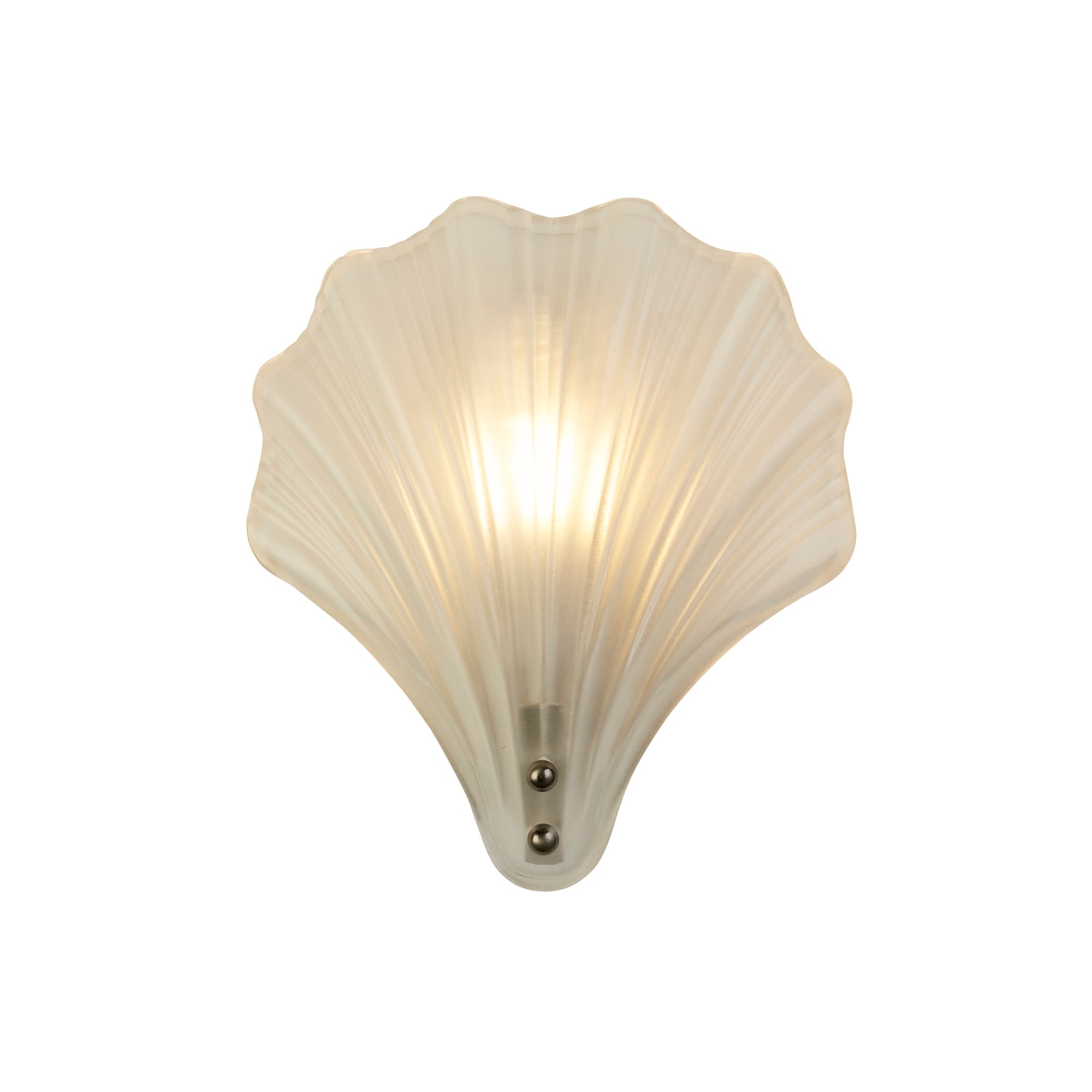 Shell 1Lt Wall Light, Satin Silver Metal &Frosted Glass IP44
