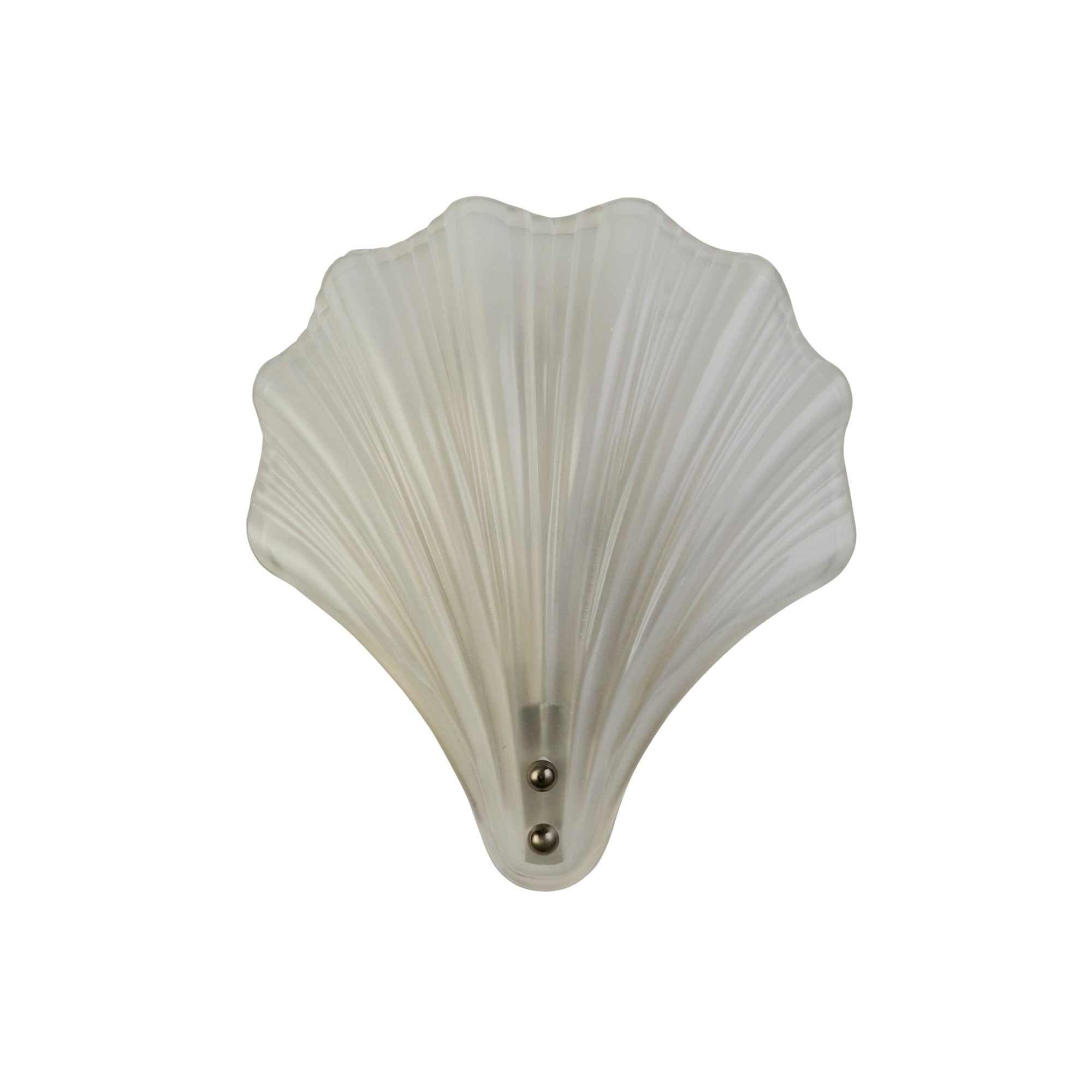 Shell 1Lt Wall Light, Satin Silver Metal &Frosted Glass IP44