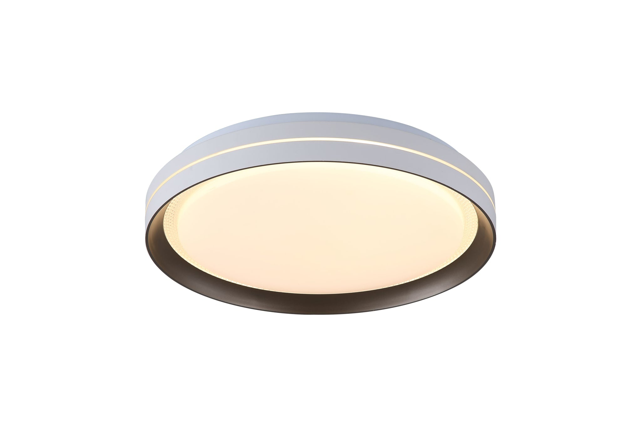 Saucer LED Flush, White and Latte Metal