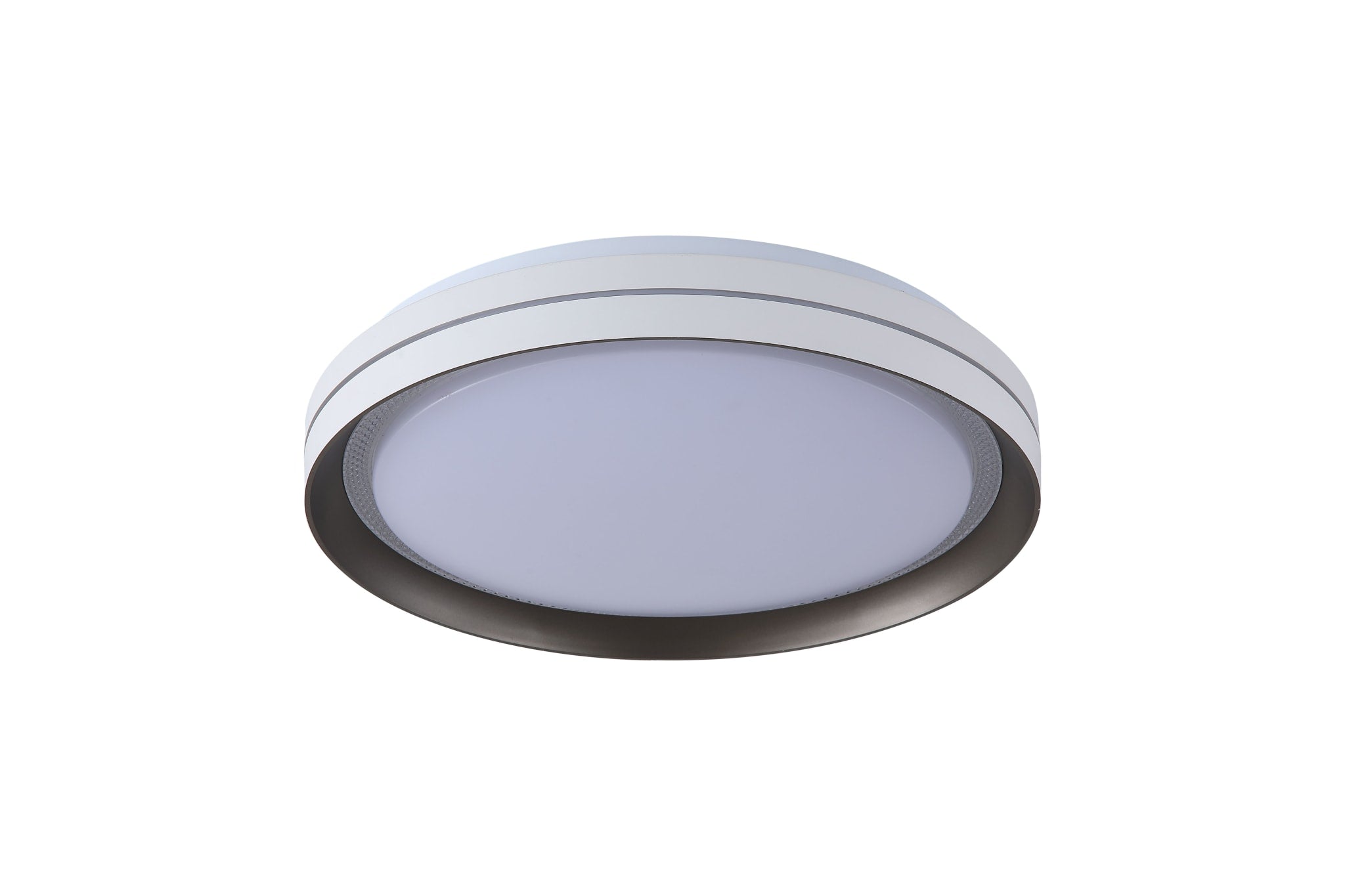 Saucer LED Flush, White and Latte Metal