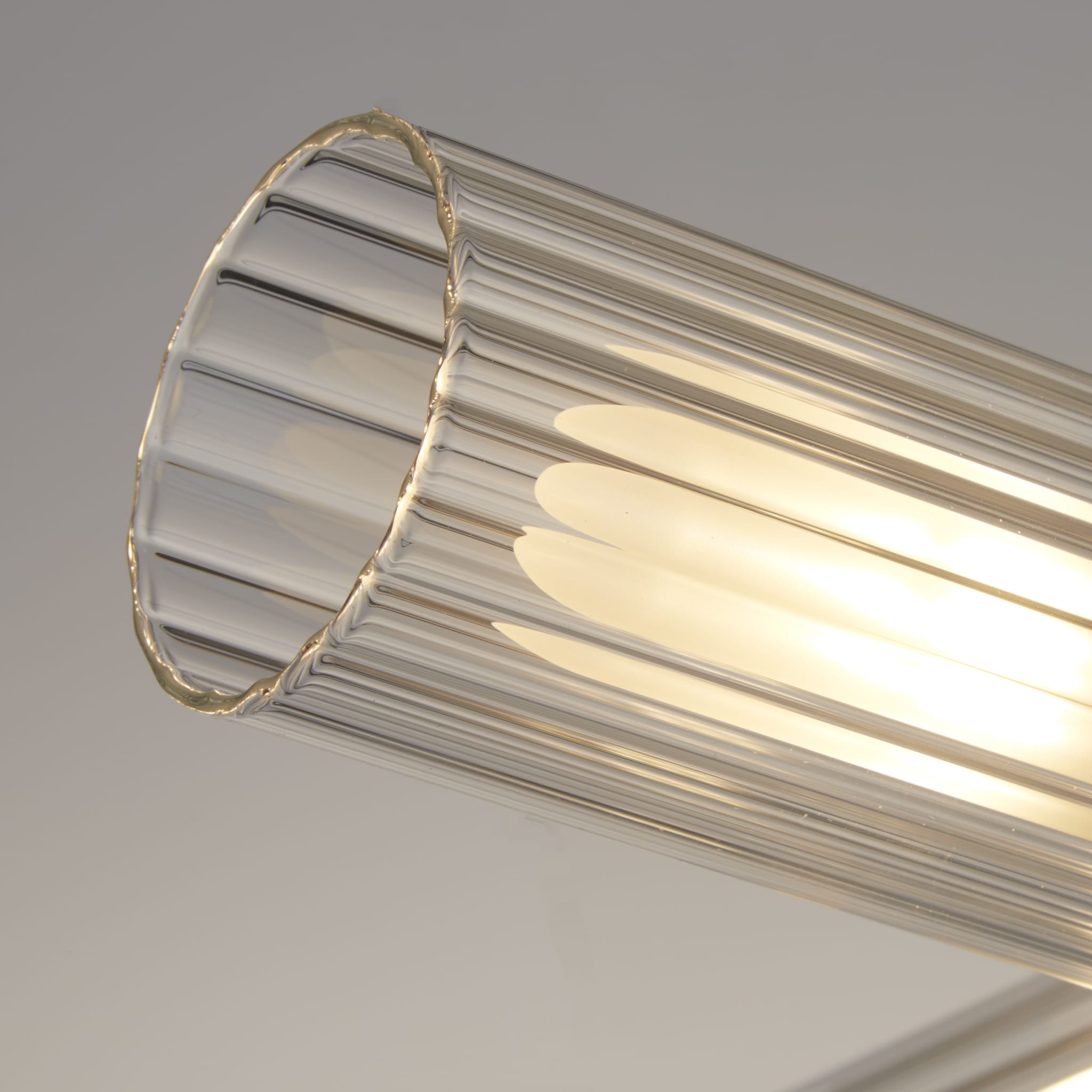 Imperial 4LT Flush, Black and Clear Ribbed Glass