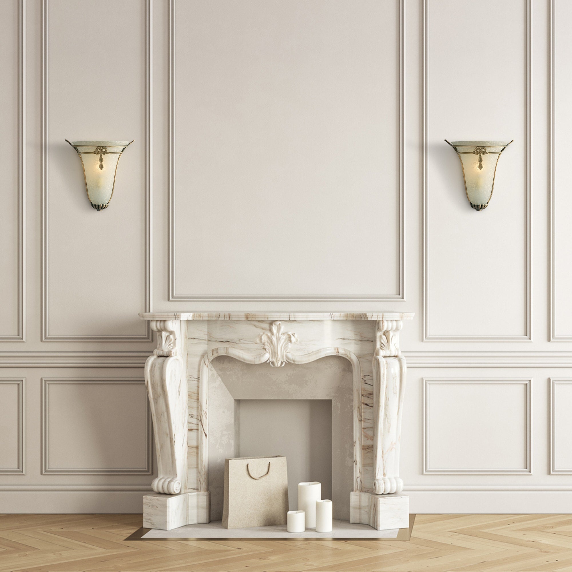 Nashville Wall Light - Antique Brass & Scavo Glass