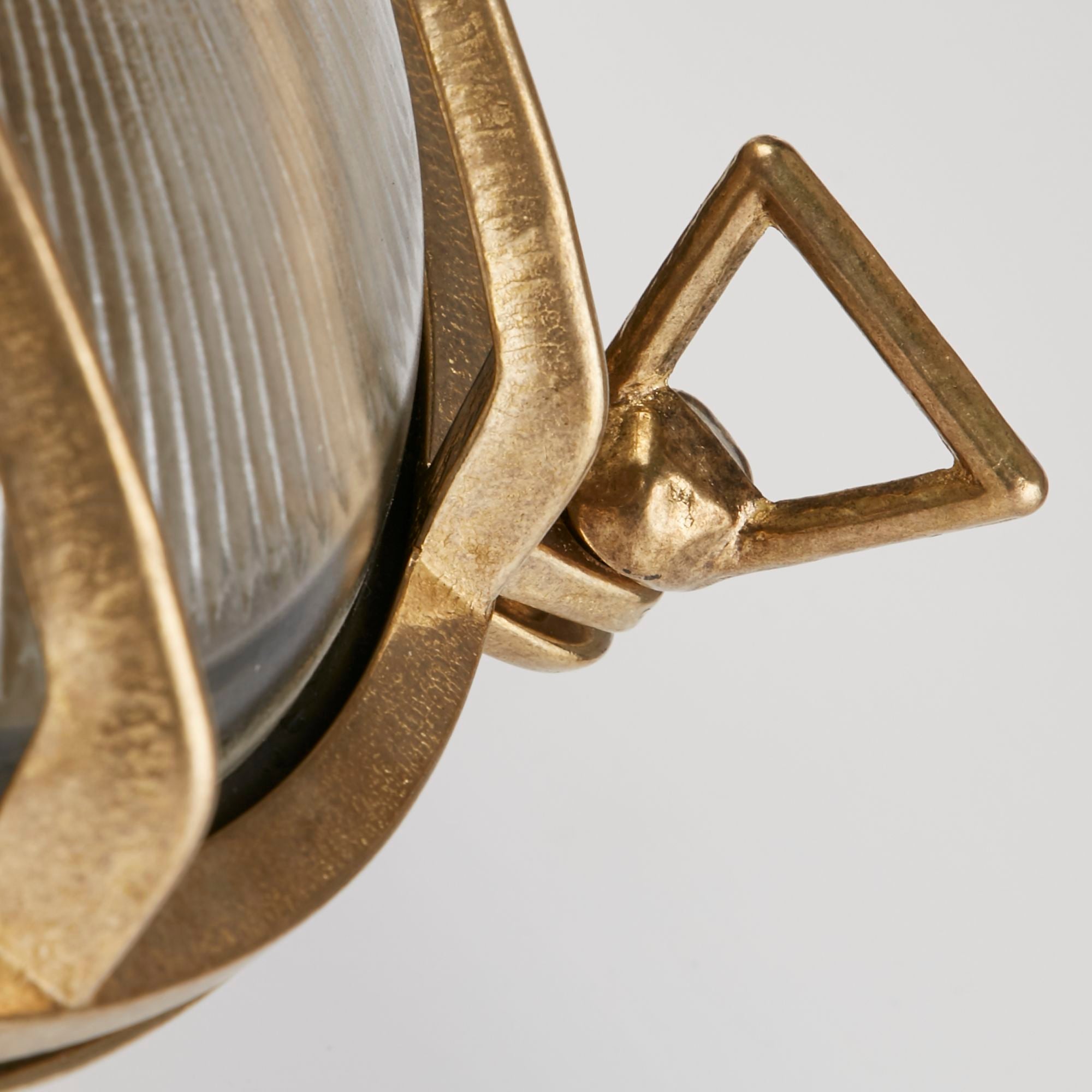 Bulkhead Round Outdoor Light - Solid Brass & Ribbed Glass