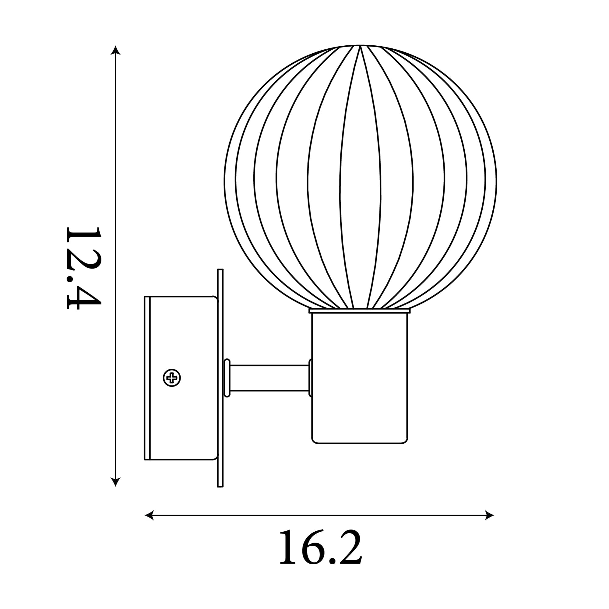Luminsphere 1Lt Wall Light, Brass with Champagne Glass IP44