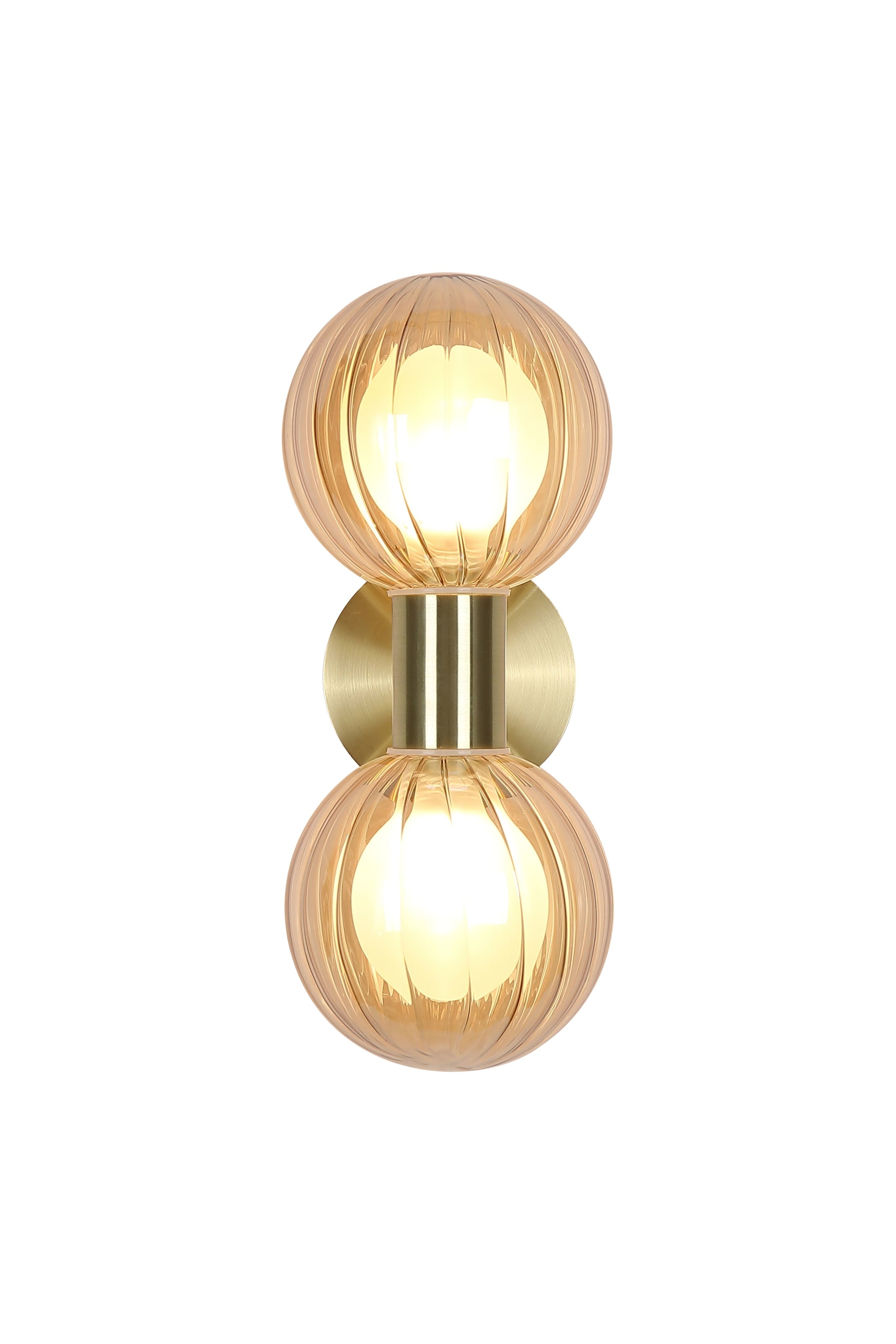 Luminsphere 2Lt Wall Light, Brass with Champagne Glass IP44