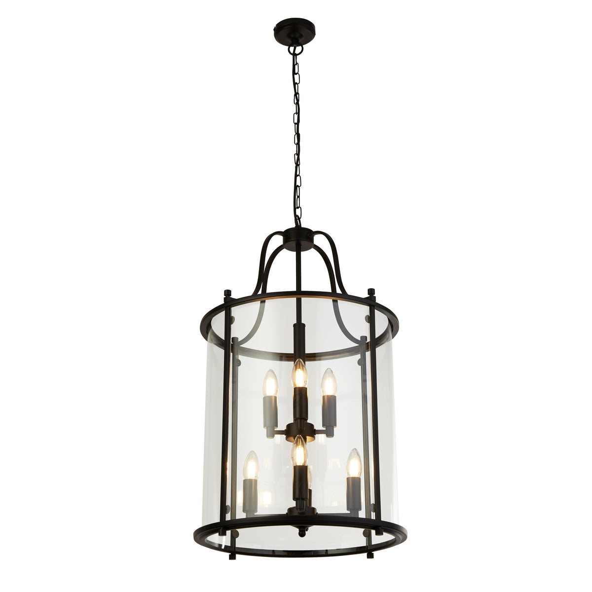Lantern Grande Pendant - Black Metal & Glass