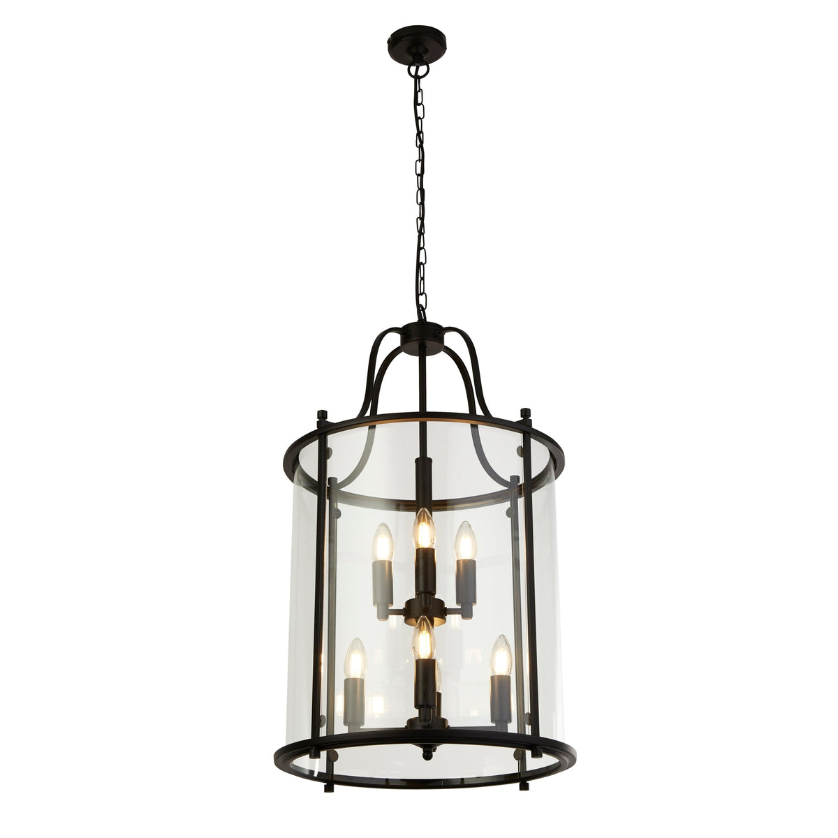 Lantern Grande Pendant - Black Metal & Glass