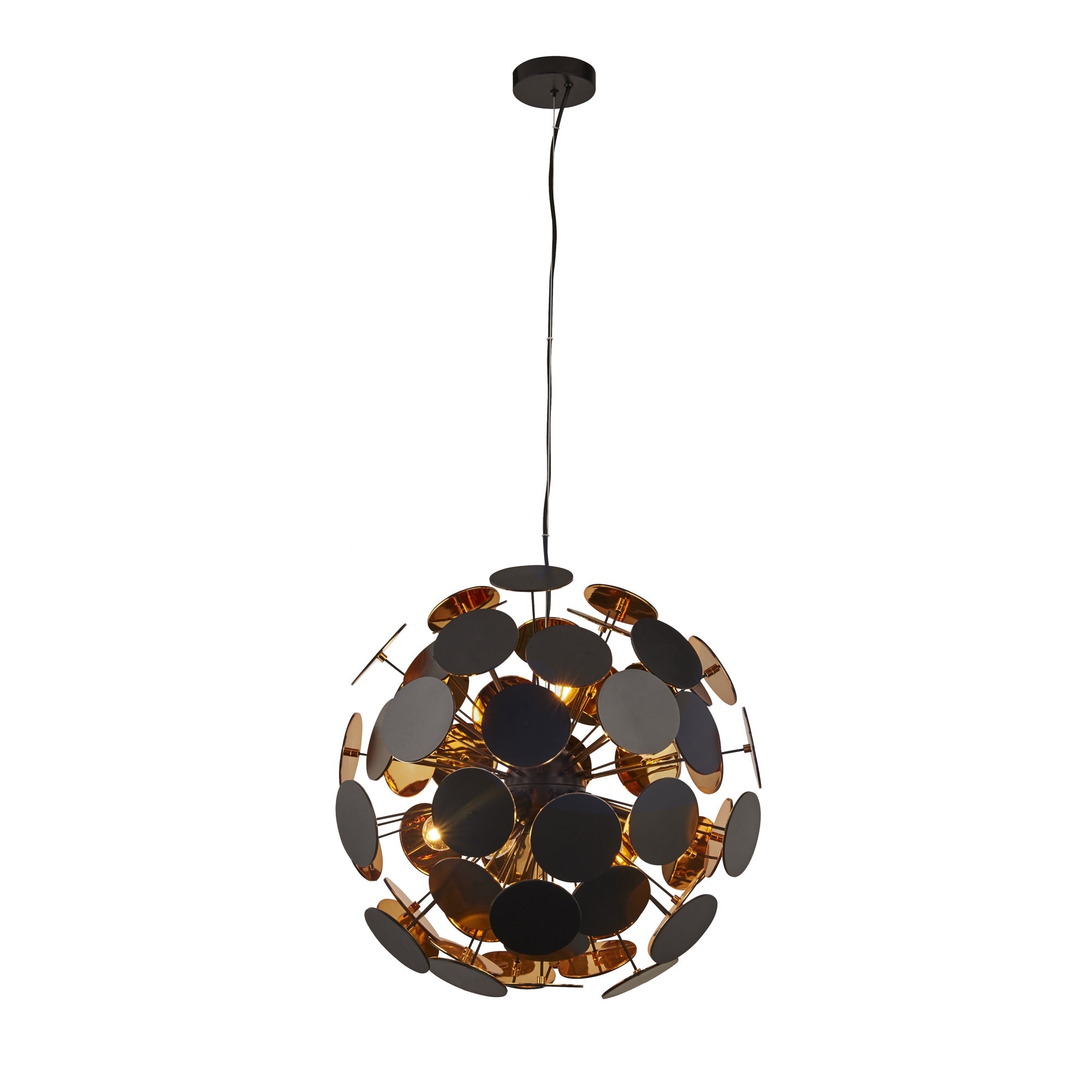 Discus Pendant - Black Metal, Black & Gold PC Discs