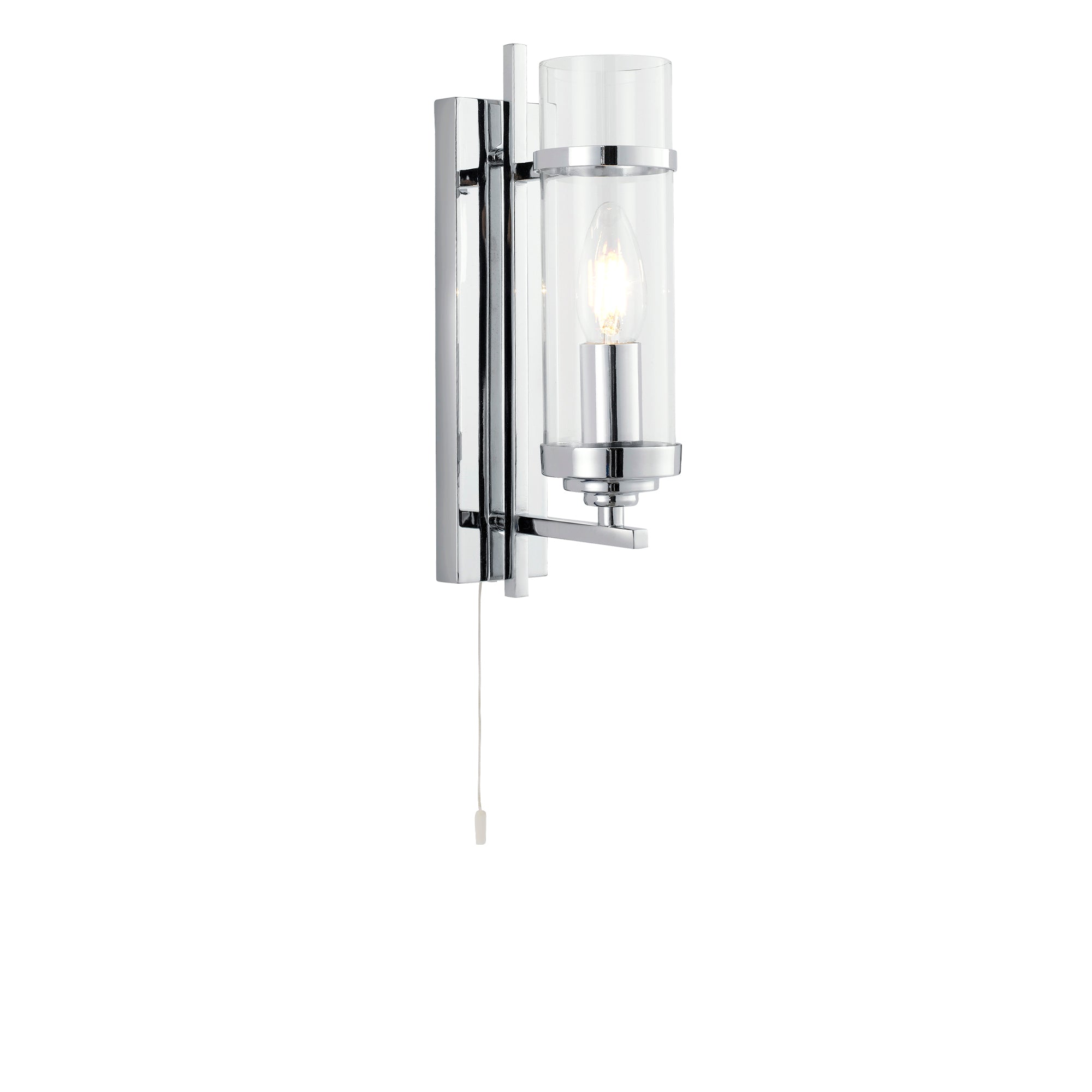 Milo Wall Light - Chrome Metal & Glass
