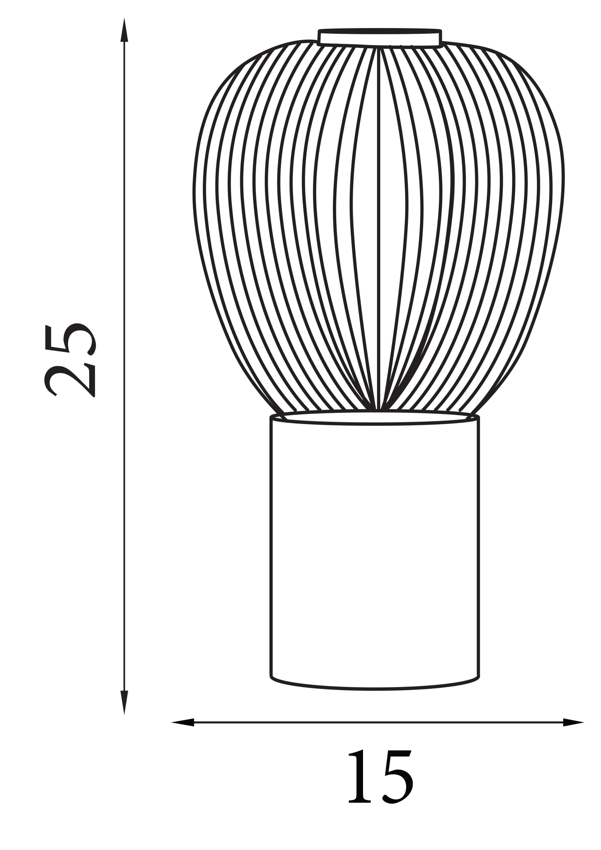 Ella Table Lamp - Wood & Opal Ribbed Glass