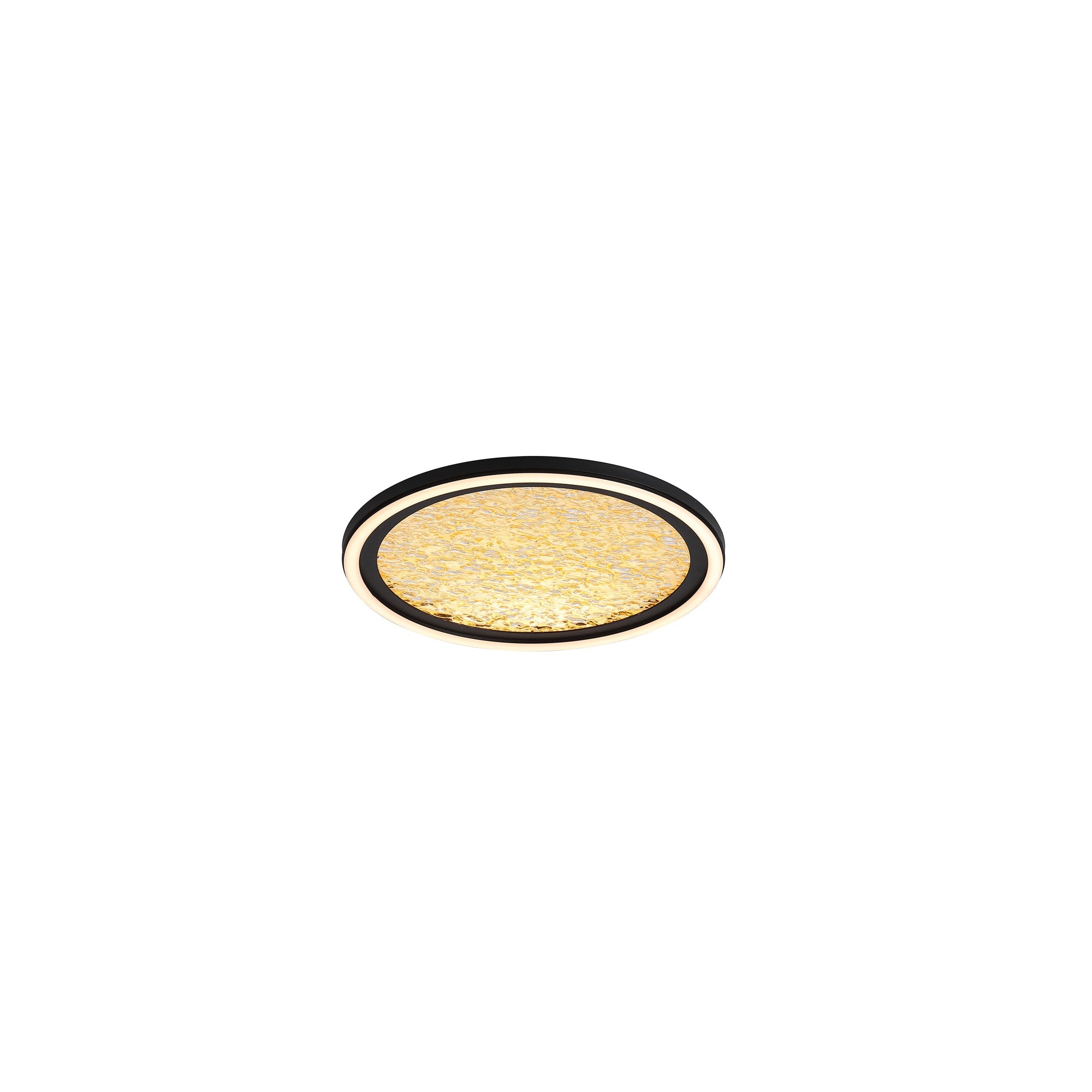 Luna LED Flush, Sand Black Metal & Gold PC Diffuser