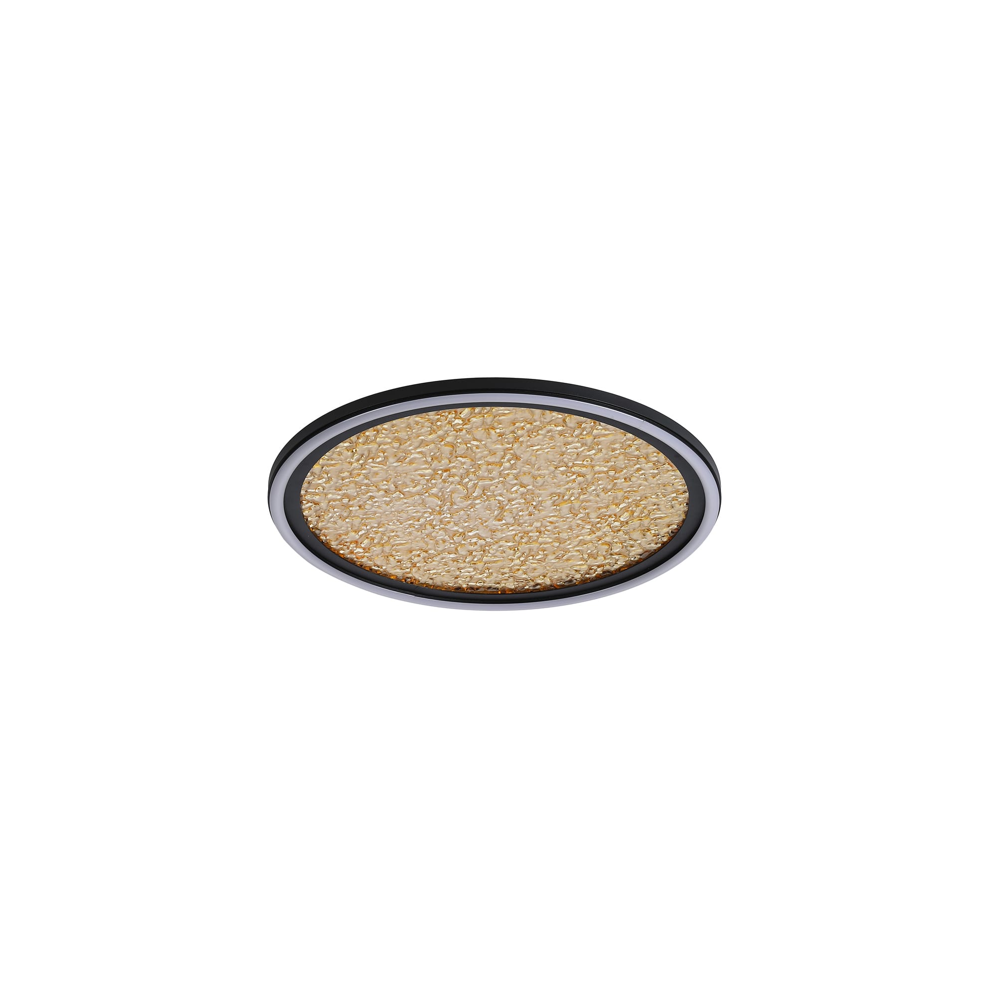 Luna LED Flush, Sand Black Metal & Gold PC Diffuser