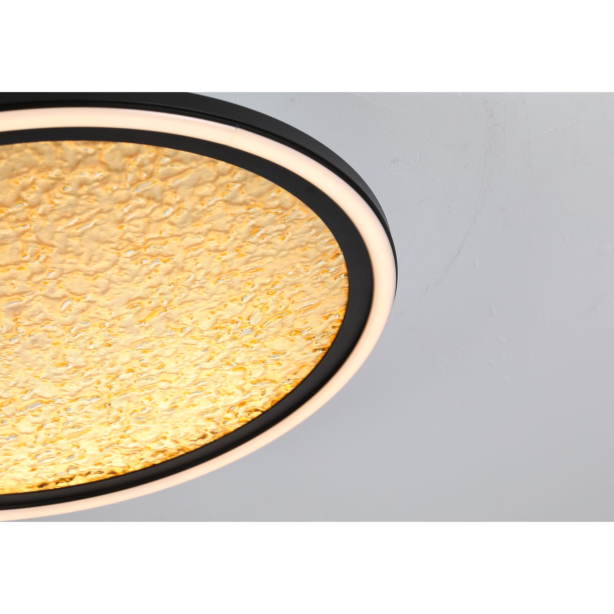 Luna LED Flush, Sand Black Metal & Gold PC Diffuser