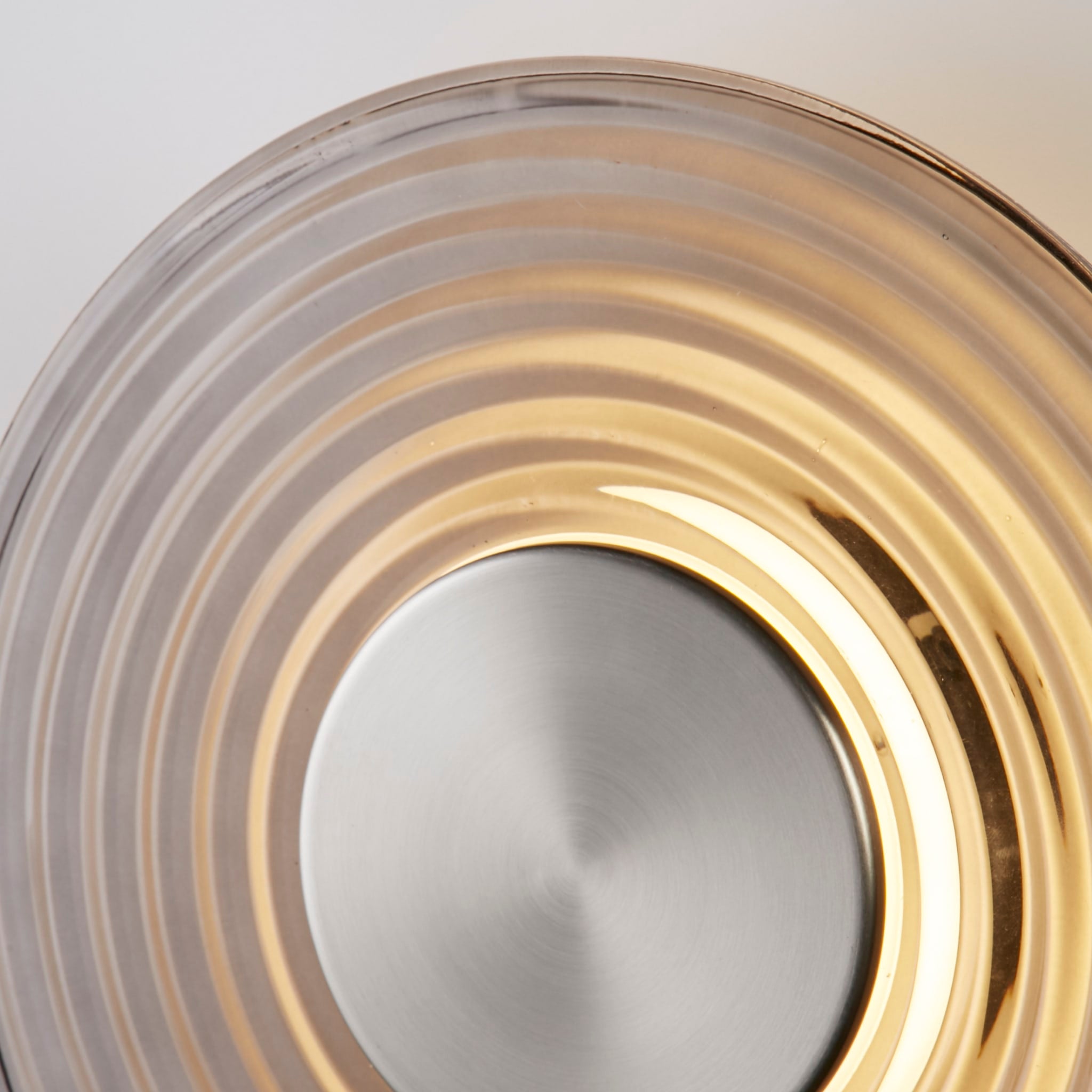 Cleo LED Wall Light, Satin Nickel Metal and Grey Glass