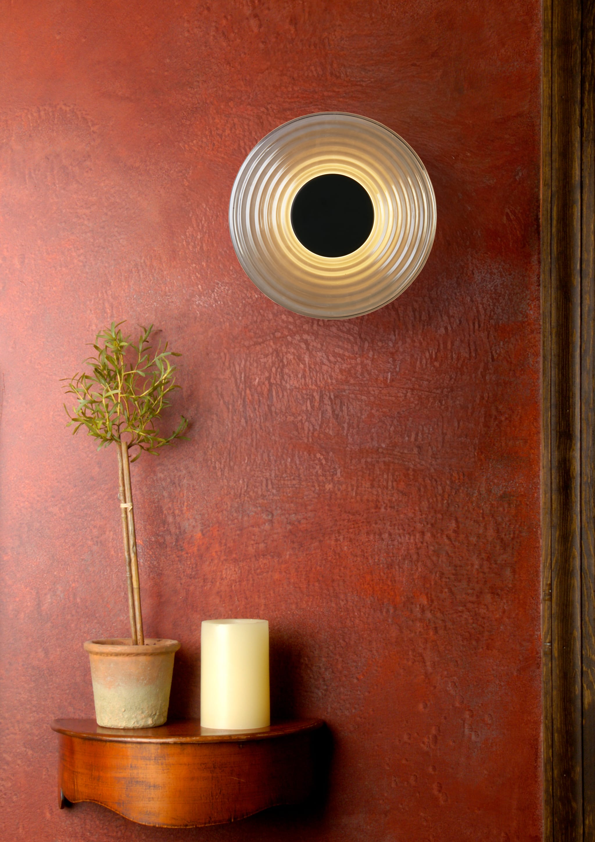 Cleo LED Wall Light, Matt Black Metal and Smoked Glass