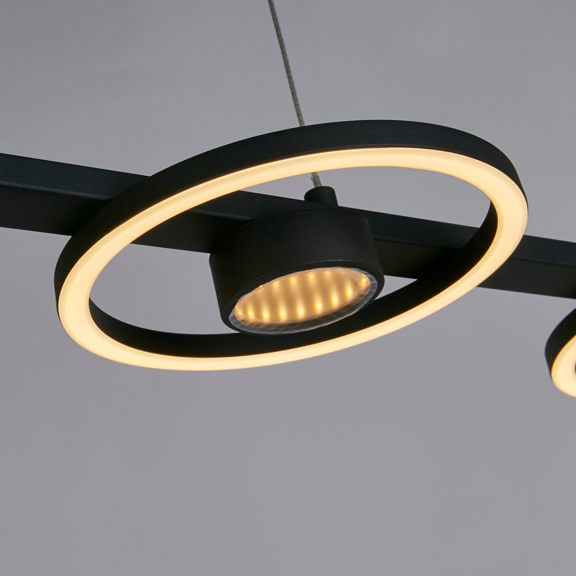 Space 4Lt LED Bar Pendant, Black Metal