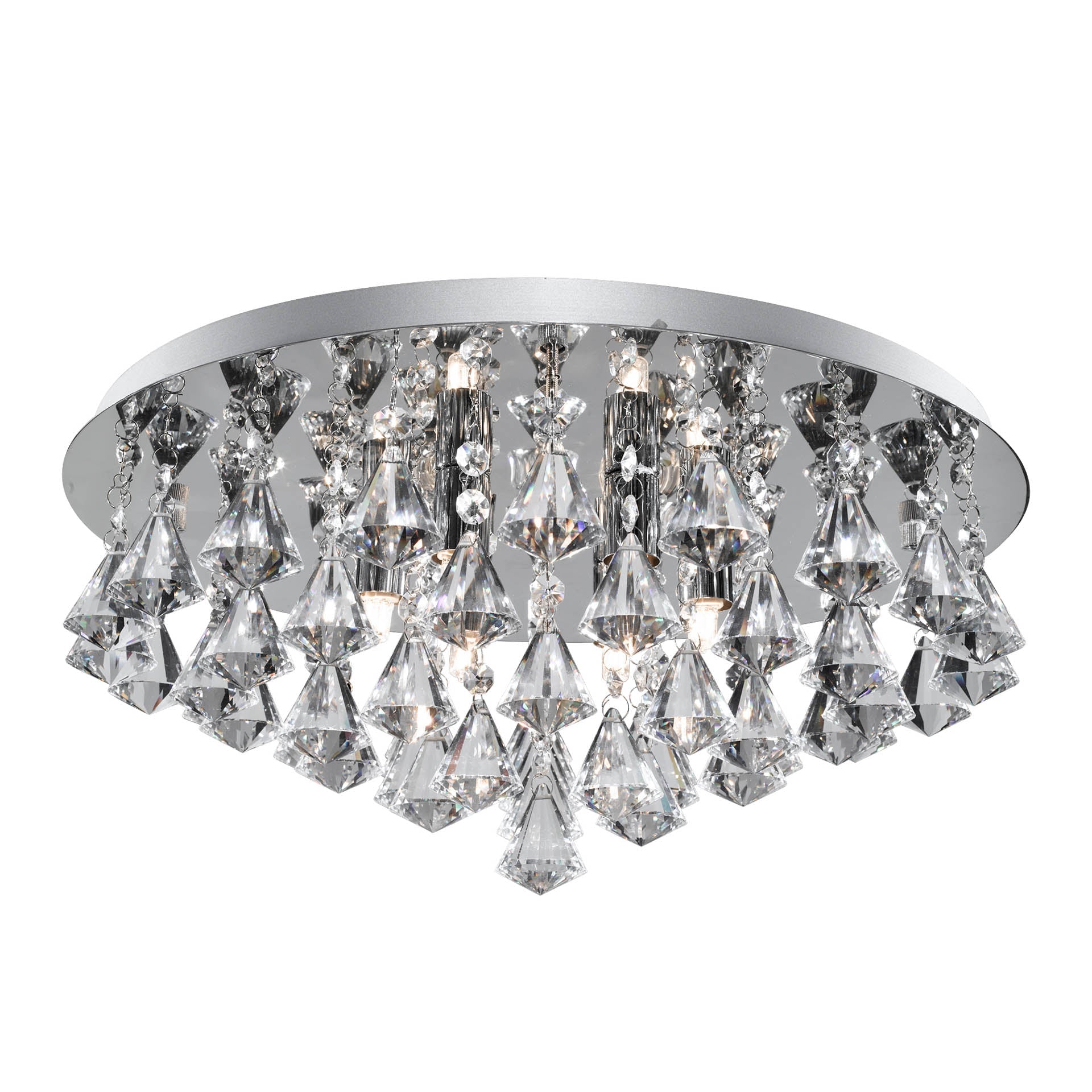 Hanna  6 Lt Flush - Chrome Metal & Clear Crystal