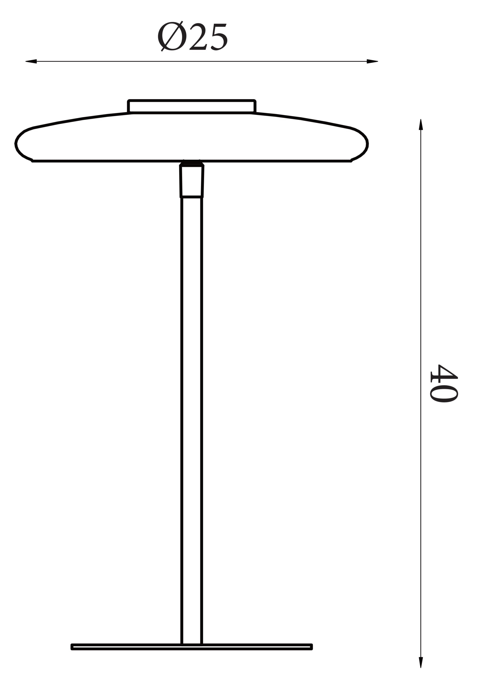 Record LED Table Lamp, Gold Metal with White Glass