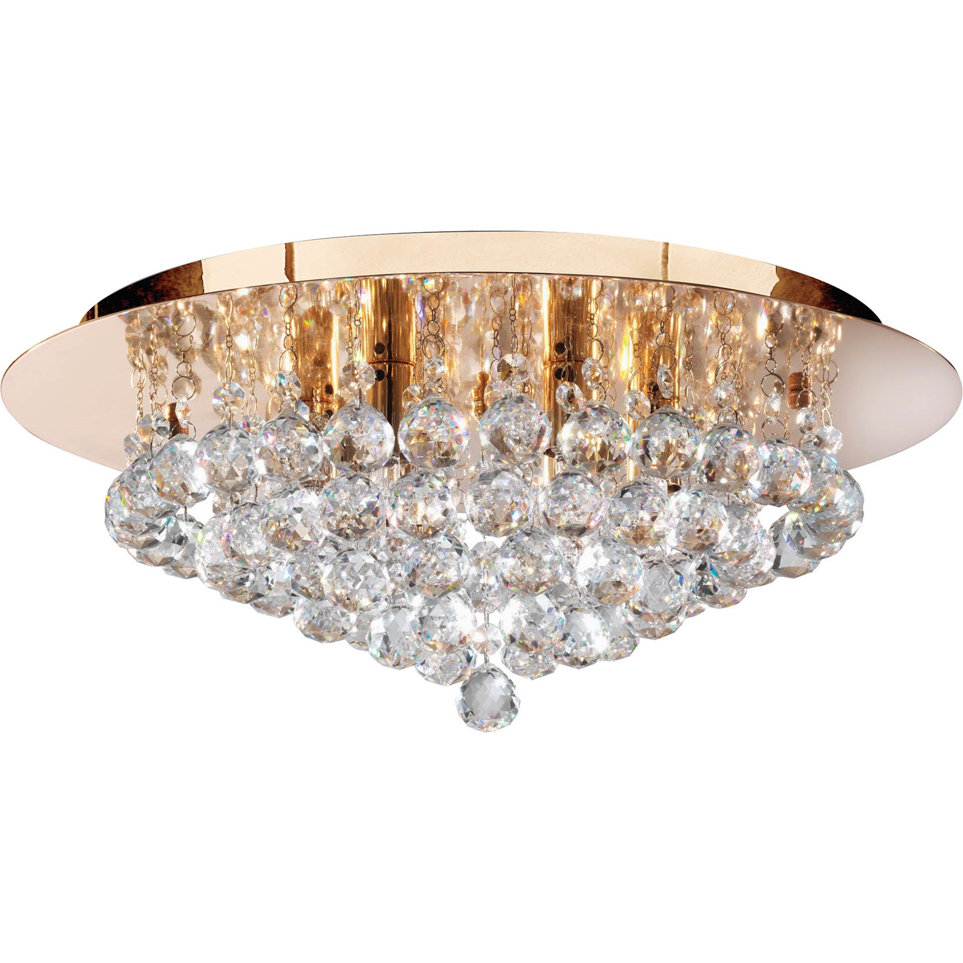 Hanna 6 Lt Flush - Metal & Clear Crystal