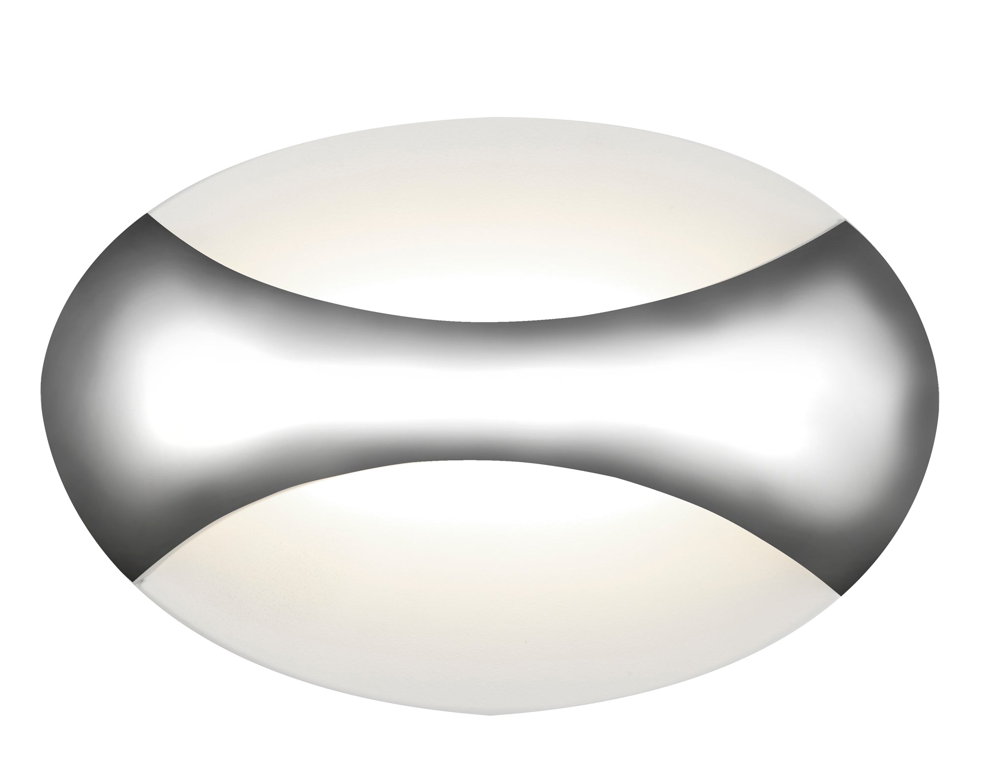 Glow LED Wall Light Oval - Chrome/Sand White