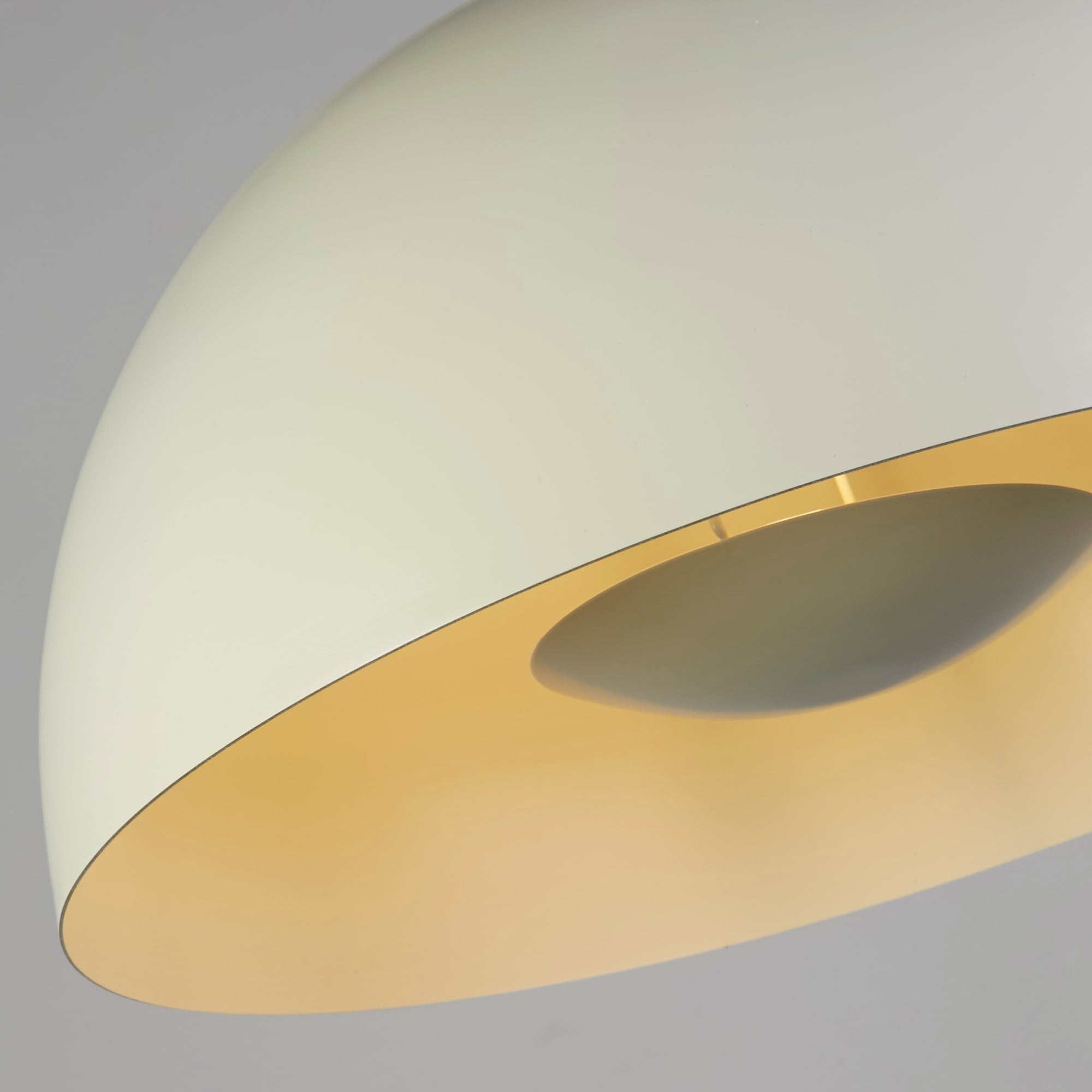 Mars 1LT Pendant, Matt Cream Metal  & Cream Inner 25cm