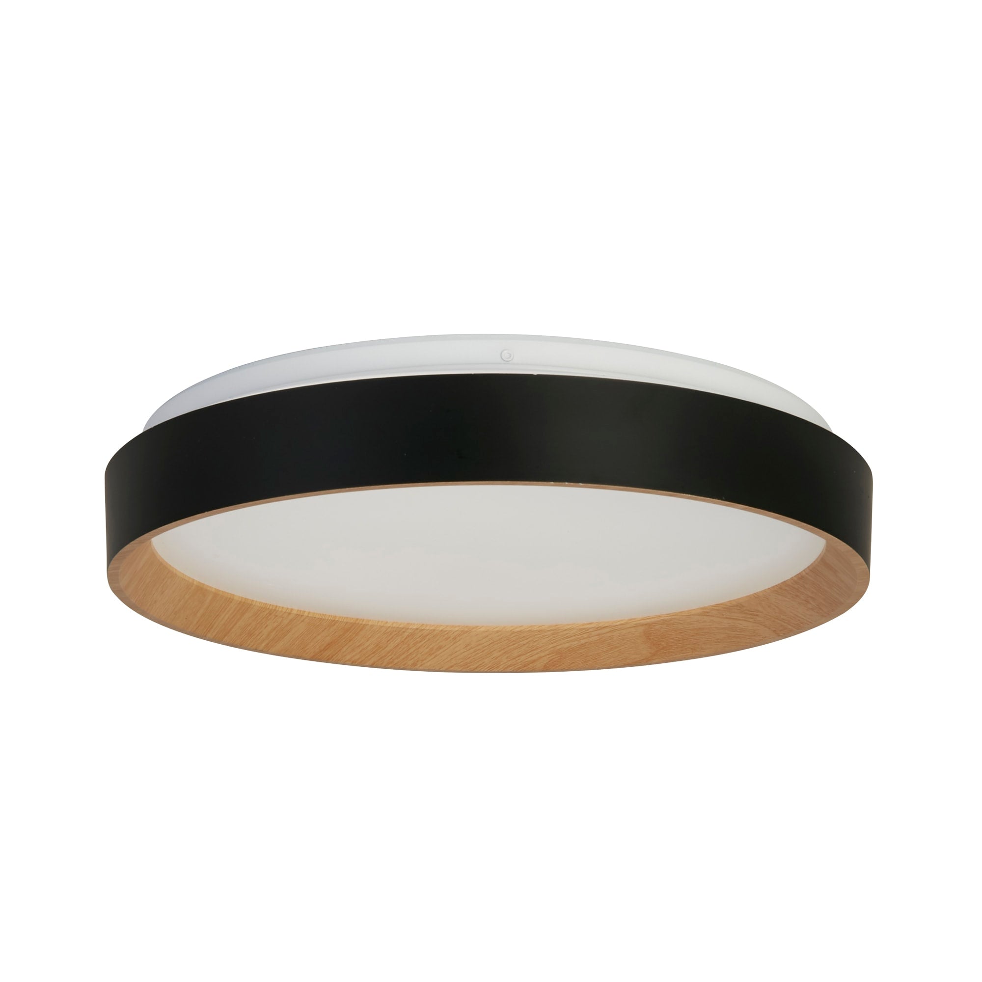 Sorrento LED Flush Black with Wood Transfer