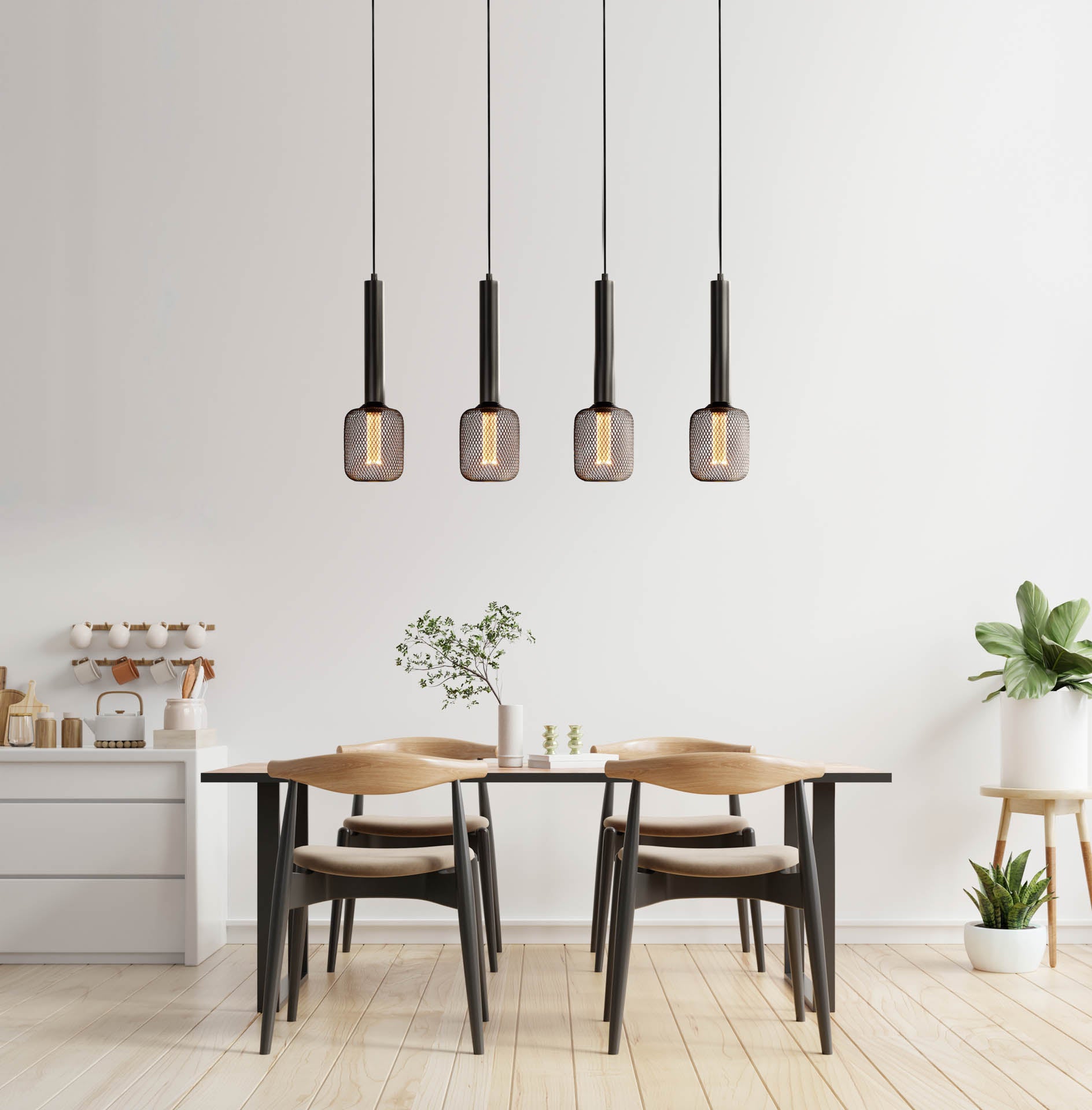 Dulwich Bar Pendant - Black Metal