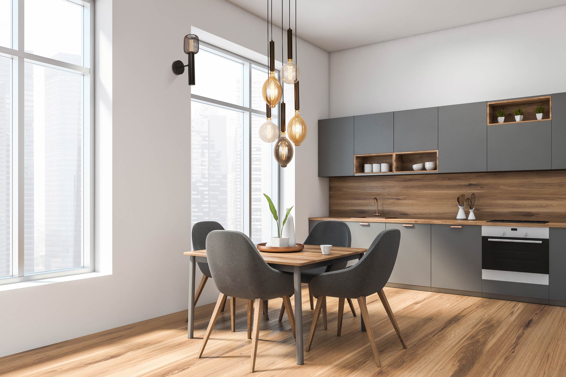 Dulwich  Multi-Drop Pendant - Black Metal