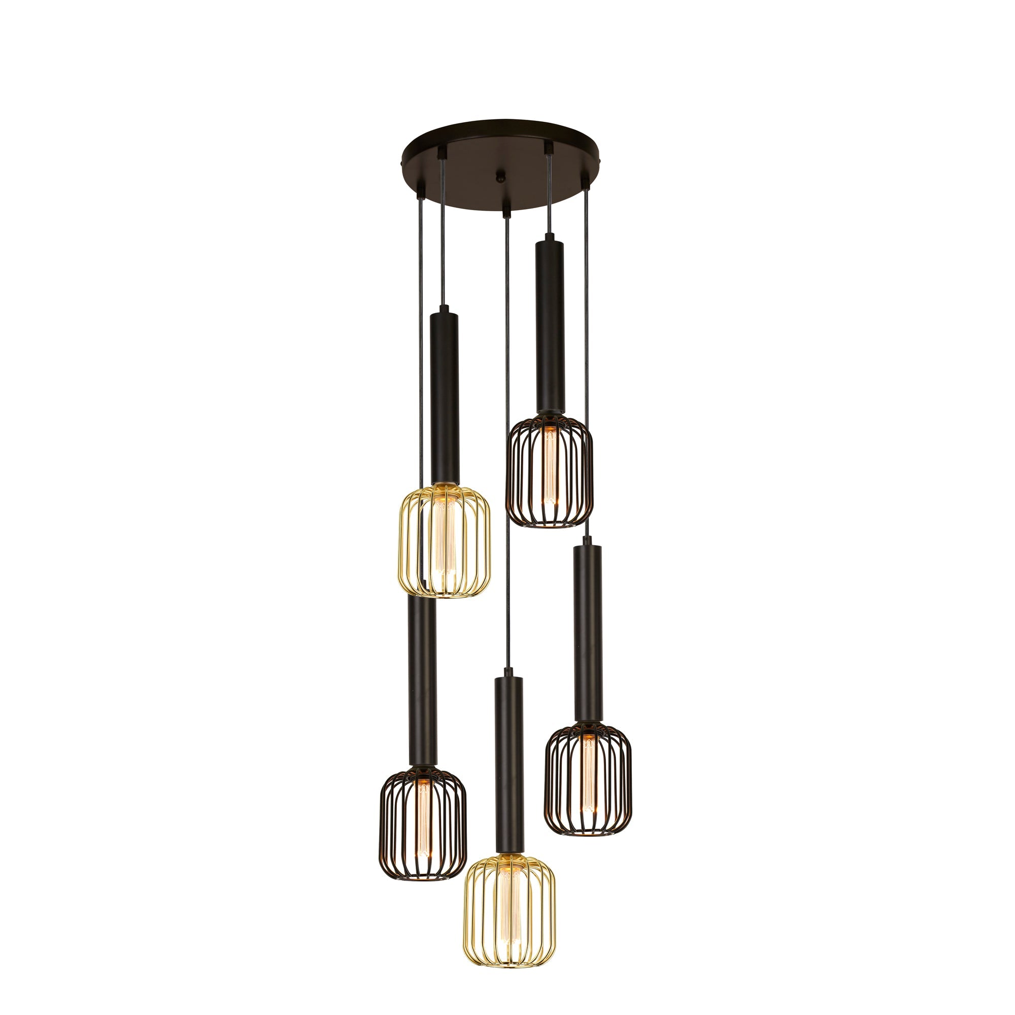 Dulwich  Multi-Drop Pendant - Black Metal