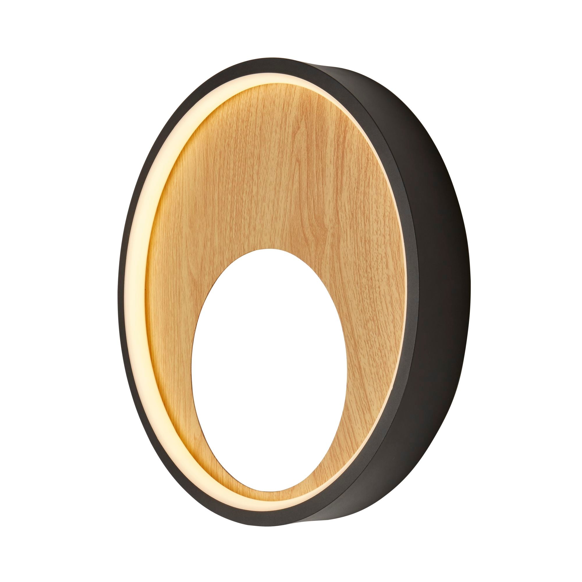 Curio Wall Light - Black Metal & Wood