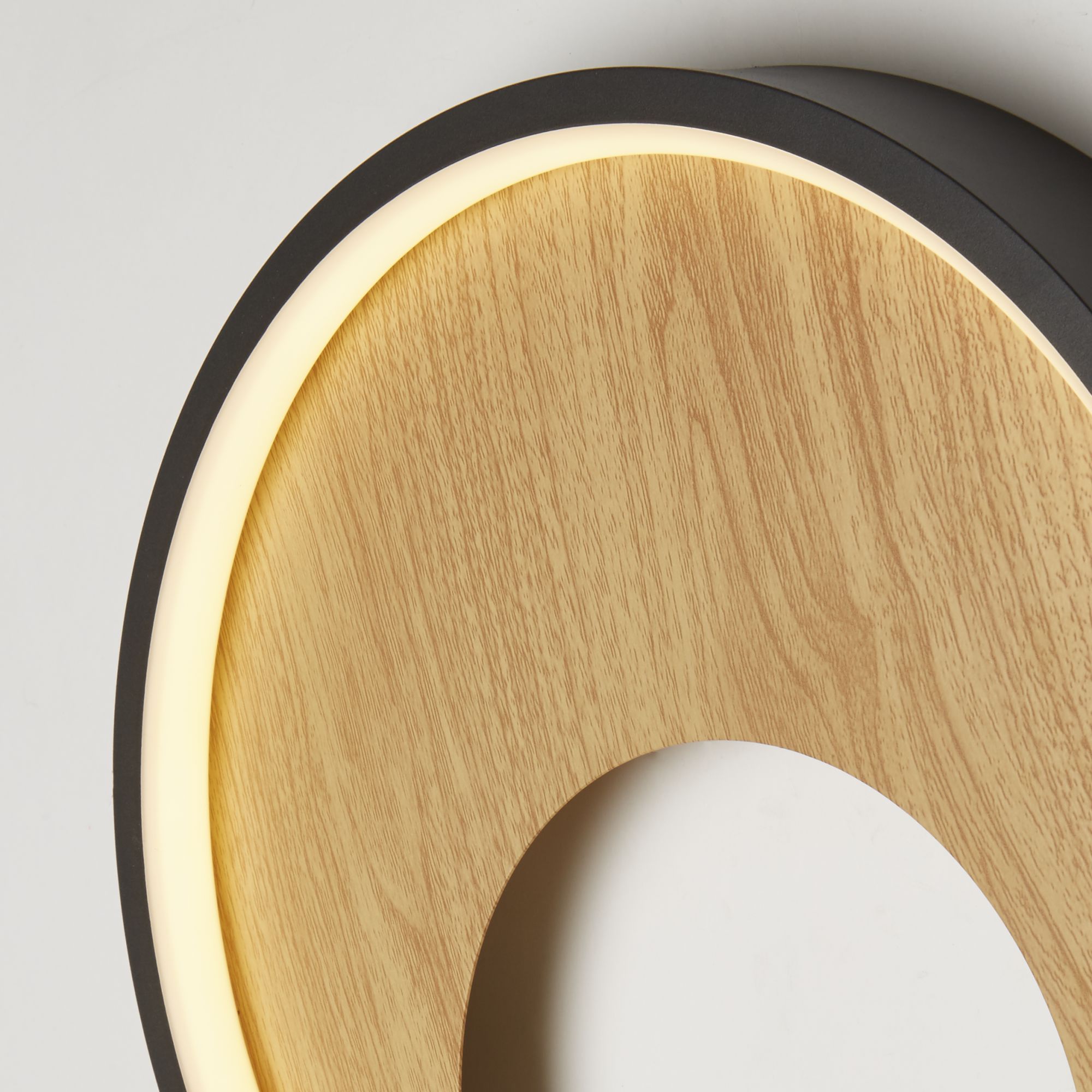 Curio Wall Light - Black Metal & Wood